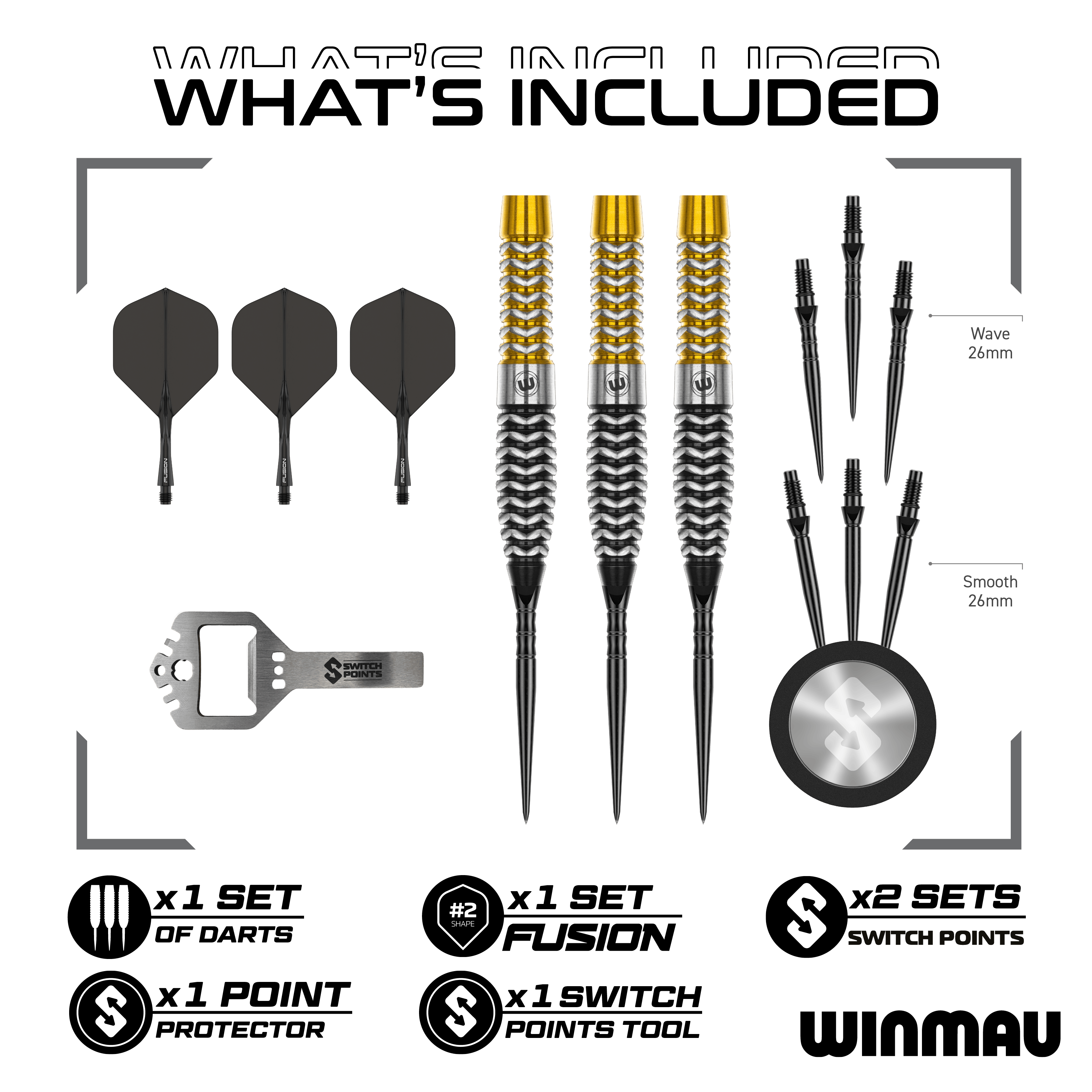Punti di commutazione per siluri Winmau Exion Steeldarts Auf dem Bild ist wahrscheinlich ein Winmau Exion Torpedo Switch Points Steeldarts aus einer weiteren Ansicht zu sehen. Es illustriert ein Darts-Produkt.