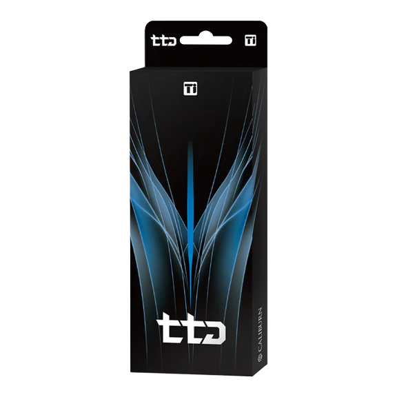 Das Bild zeigt die Caliburn TTD Complete Titanium T1 Silver Steeldarts - 5g. Die Steeldarts bestehen aus hochwertigem Titan und glänzen in Silber.
