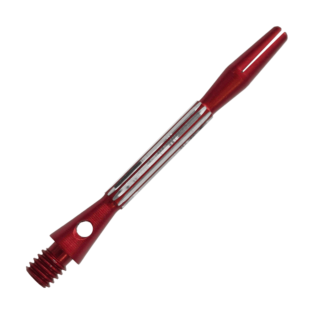 Aste in alluminio Bulls NL Flash 2 - Rosse - 46 mm Bulls NL Flash 2 Aluminium Shafts in Rot, 46 mm lang. Das Bild zeigt einen roten Aluminiumschaft für Dartpfeile.