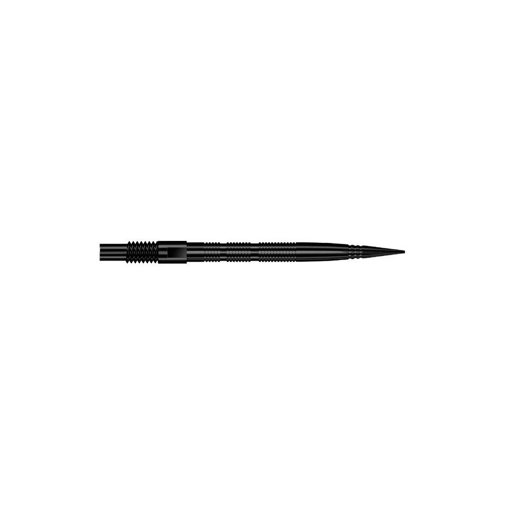 Punte per freccette Harrows Quick Point Micro Ridge - Nere Abgebildet sind schwarze Dartspitzen mit feiner Rillenstruktur. Die Spitzen eignen sich zum Ersatz oder Wechsel bei Dartpfeilen.