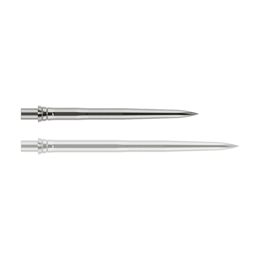 Punte per freccette Caliburn EVO - Lisce - Argento Auf dem Bild sind vermutlich EVO121 Caliburn EVO Dartspitzen EZ Smooth in Silber, 28mm, abgebildet. Diese Softdartspitzen sind für elektronische Dartscheiben geeignet.