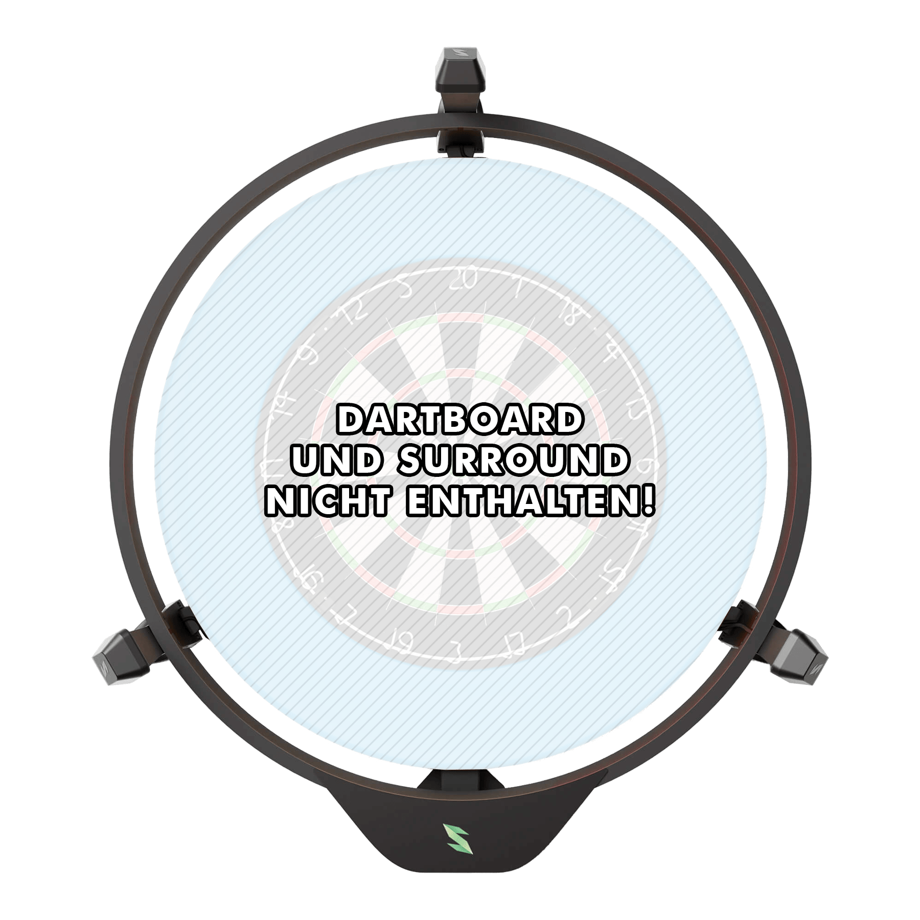 Scolia Home 2 FLEX - Sistema di punteggio automatico elettronico con anello luminoso 2026 Das Bild zeigt das Produkt "Scolia Home 2 FLEX - Electronic Score System mit Beleuchtungsring". In der Mitte steht der Hinweis: "Dartboard und Surround nicht enthalten!"