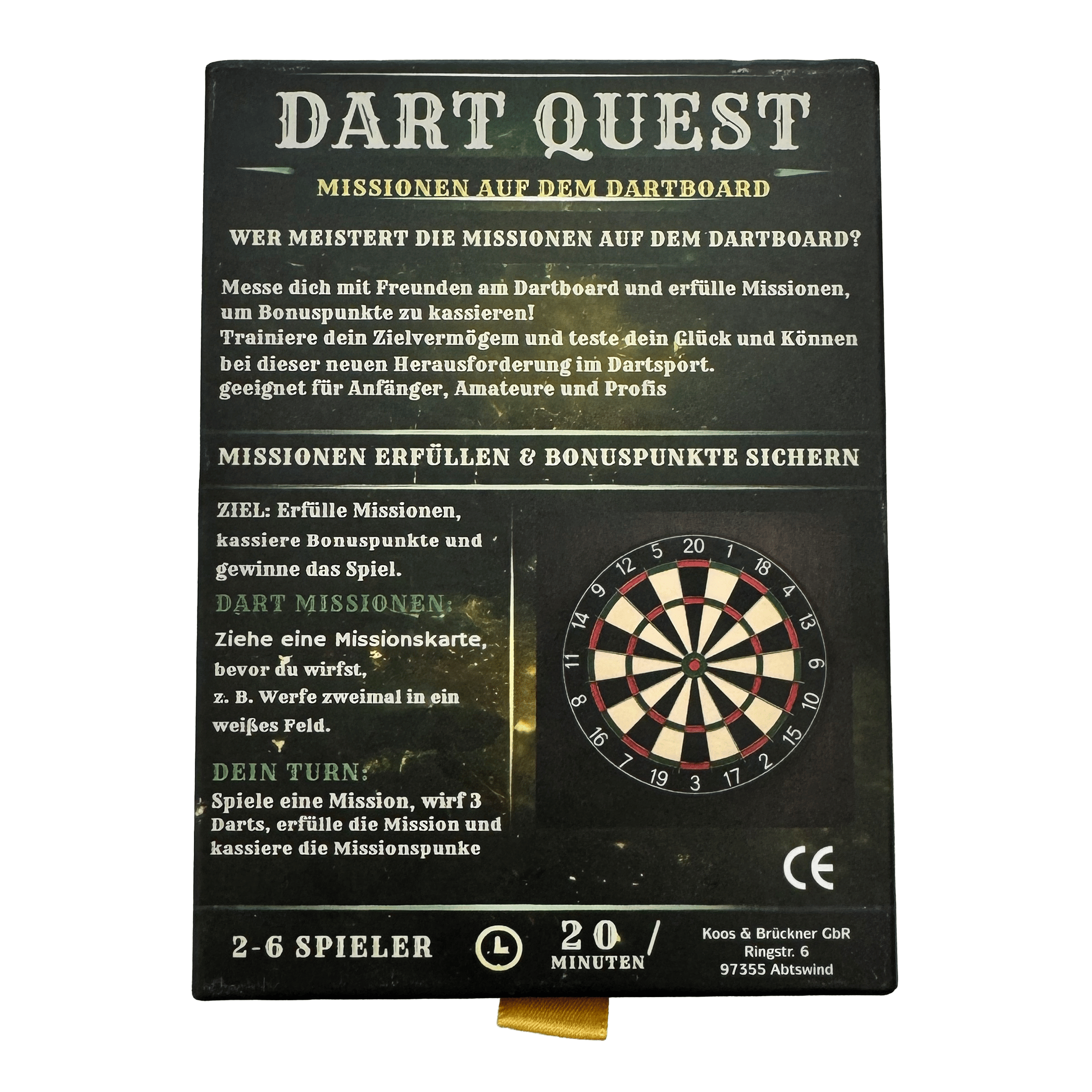 Gioco di carte Dart Quest Das Dart Quest Kartenspiel ist hier abgebildet. Es ist ideal für Freunde und Familie.