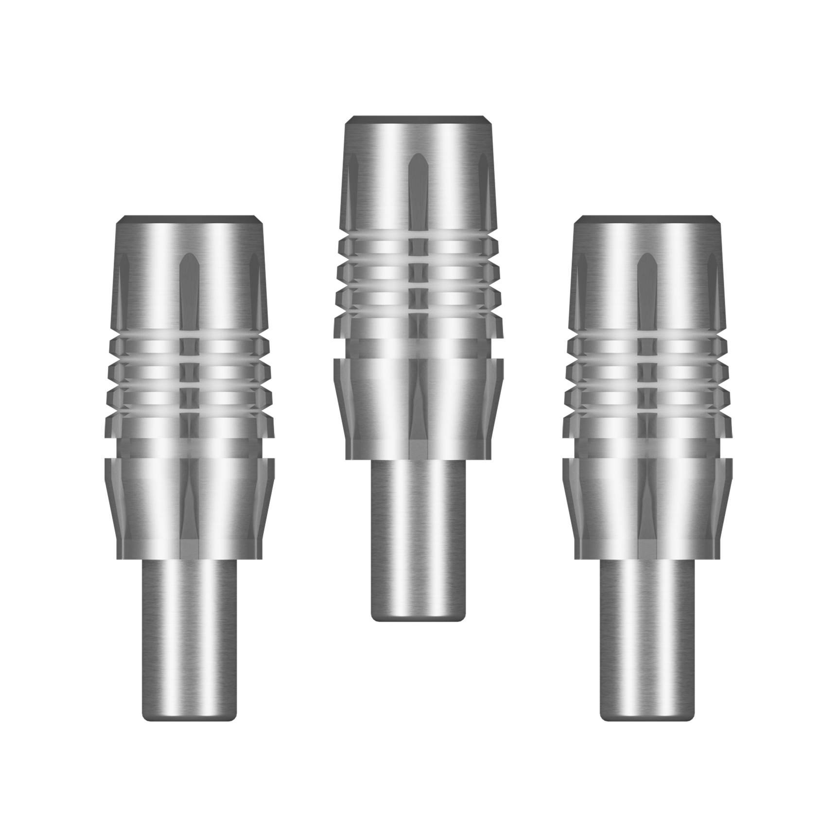 Adattatore a punta filettata corta Satz silberner Dartspitzen-Adapter in kompakter Ausführung. Die Adapter sind für das Anbringen von Spitzen geeignet.