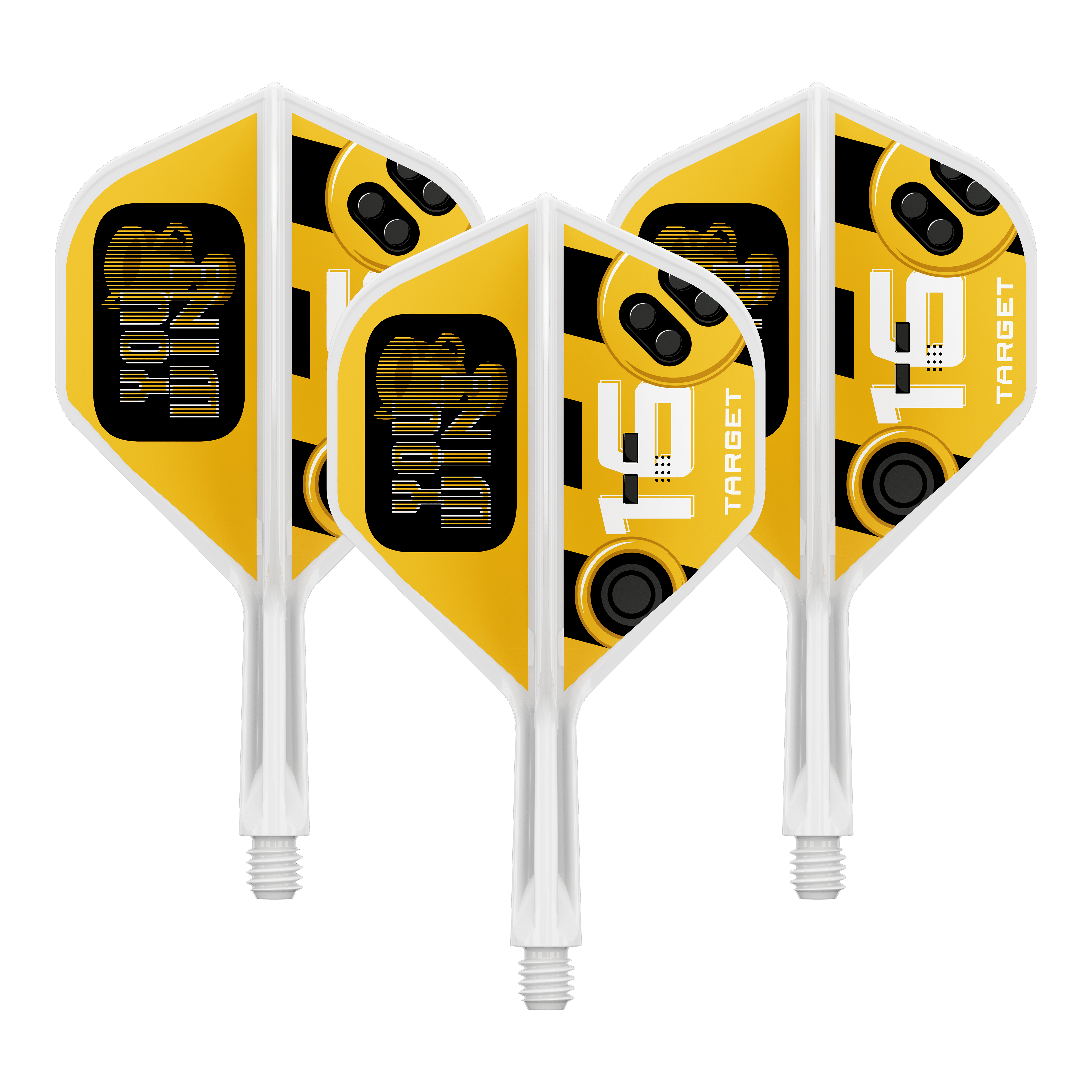 Target K-Flex Vinci il secondo volo standard Das Bild zeigt einen Artikel mit dem Dateinamen 410591_Target_K-Flex_YouWin_No2_Standard_Flights_19mm_1Set. Es ist wahrscheinlich ein Set von Dart-Flights.