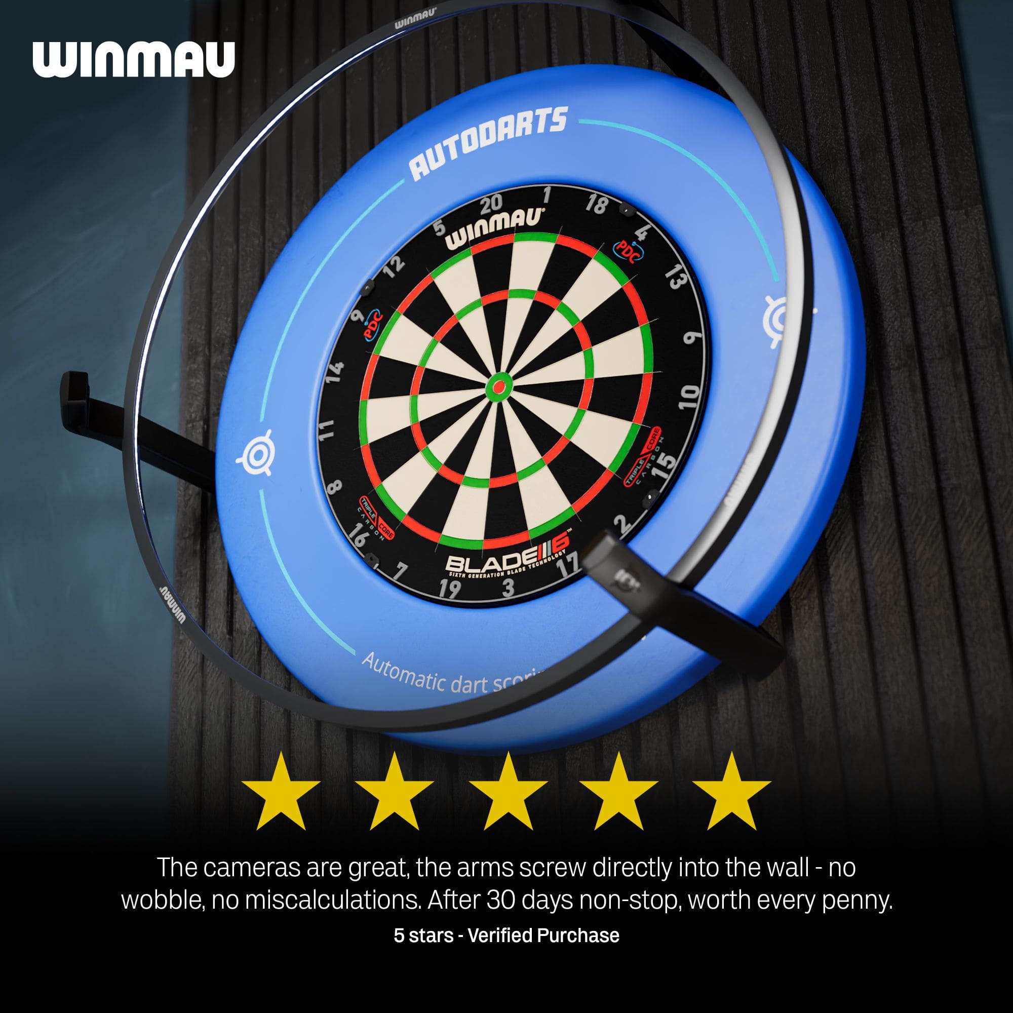 Sistema di punteggio automatico Autodarts Vantage Auf diesem Bild ist der Artikel mit dem Dateinamen 838001_Autodarts_Vantage_Auto-Scoring-System_8 zu sehen. Vermutlich ist es ein Teil eines automatischen Dart-Punktesystems.