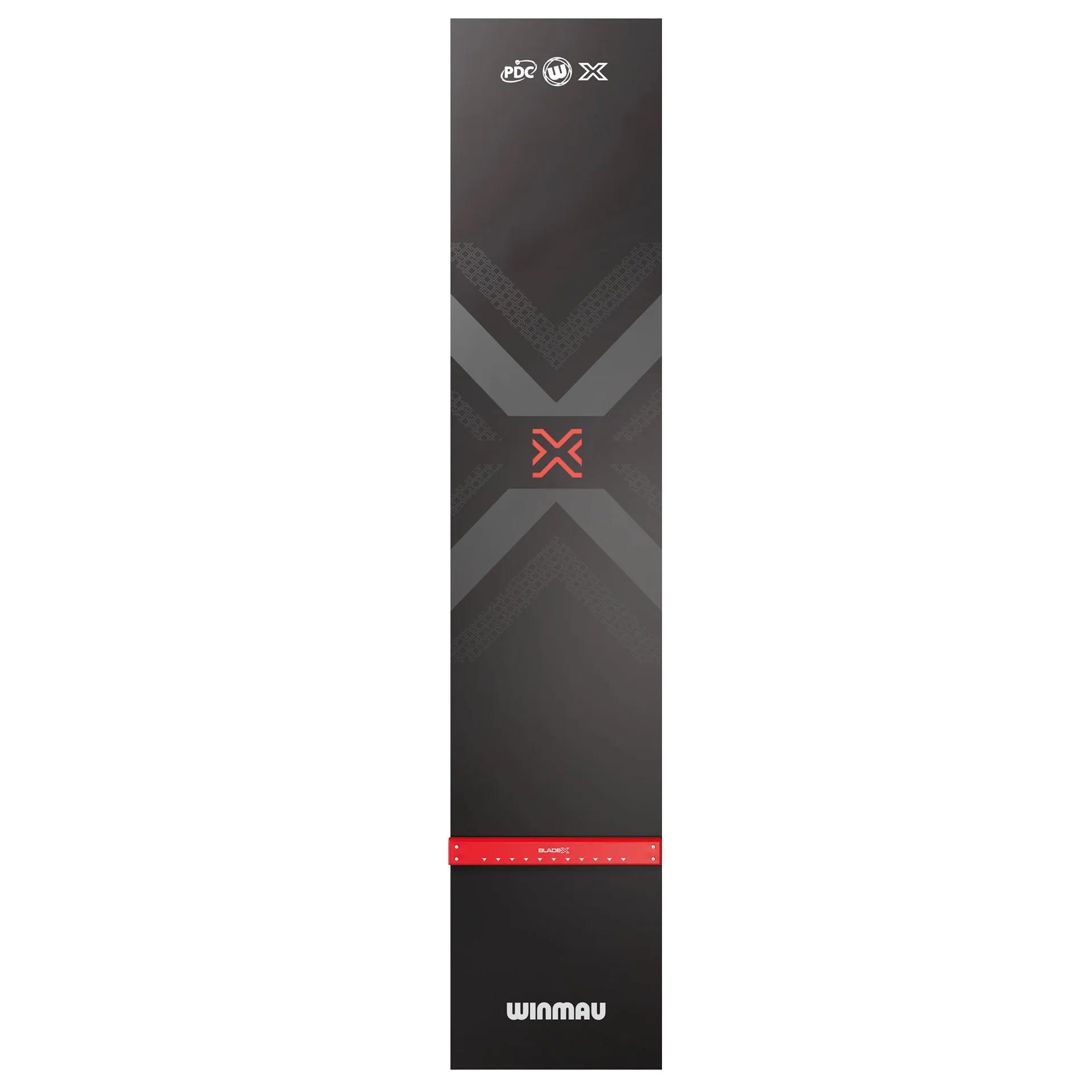 Tappetino per freccette Winmau Blade X in PVC Die Abbildung zeigt die Winmau Blade X PVC Dartmatte. Die Dartmatte besteht aus strapazierfähigem PVC und ist für den Schutz des Bodens beim Dartspiel konzipiert.