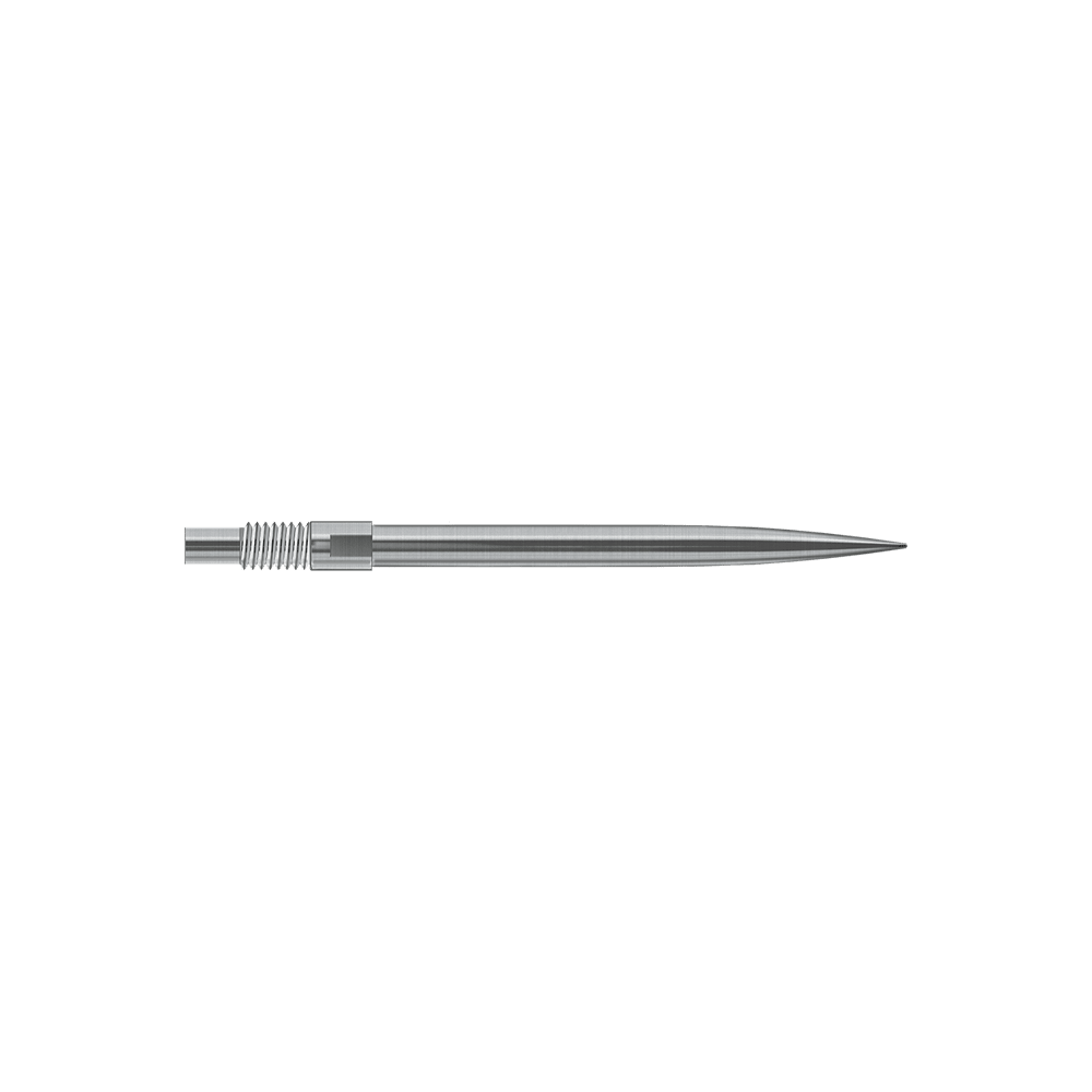 Punte per freccette Harrows Quick Point - Argento Das Bild zeigt Harrows QuickPoint Dartspitzen in Silber mit einer Länge von 30mm. Es handelt sich um eine Produktabbildung der Dartspitzen.