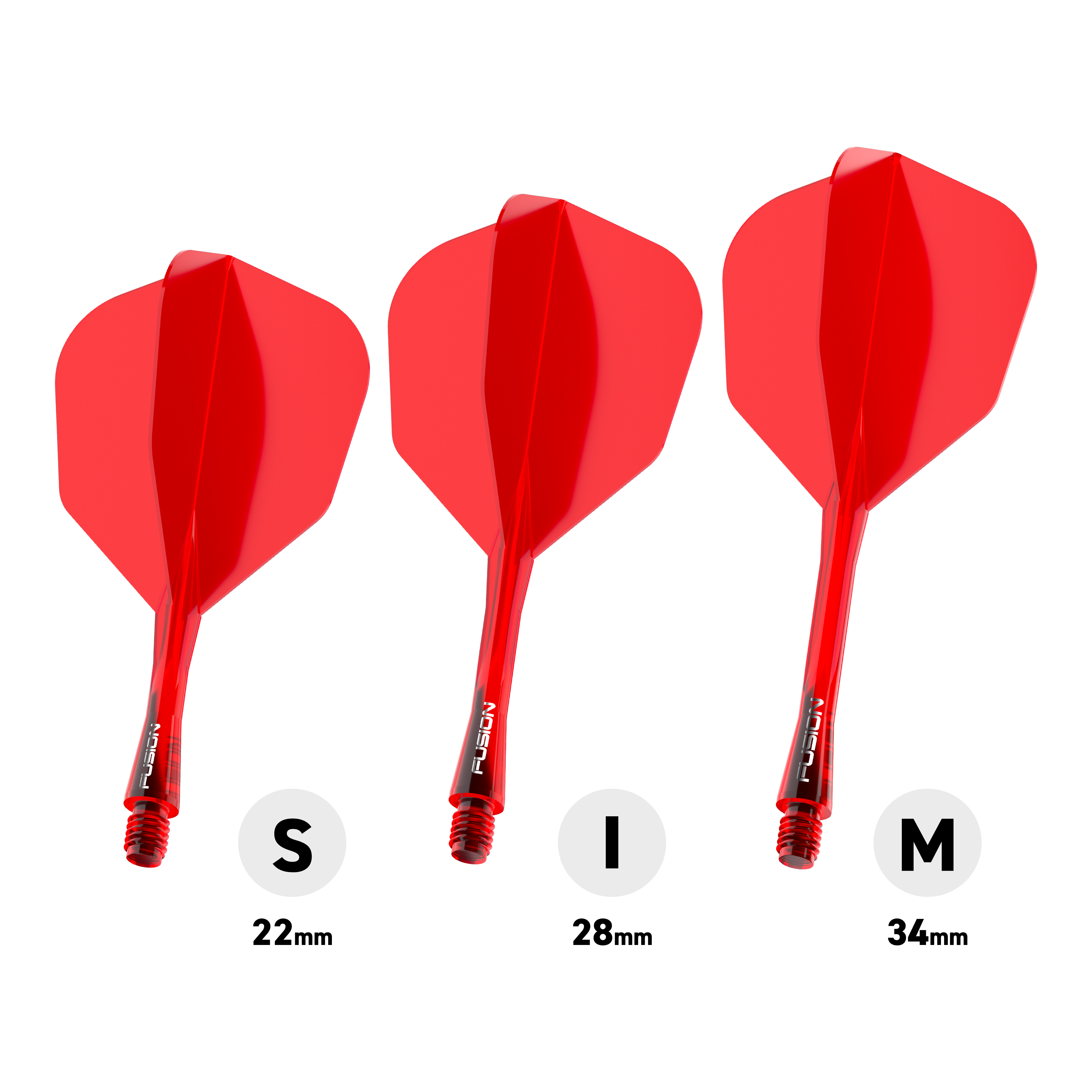 Sistema di alberi di volo a fusione Winmau n. 6 rosso Das Bild stellt das Winmau Fusion Flight-Shaft-System No6 in Rot dar. Dieses System kombiniert Flight und Shaft in einem roten Design.