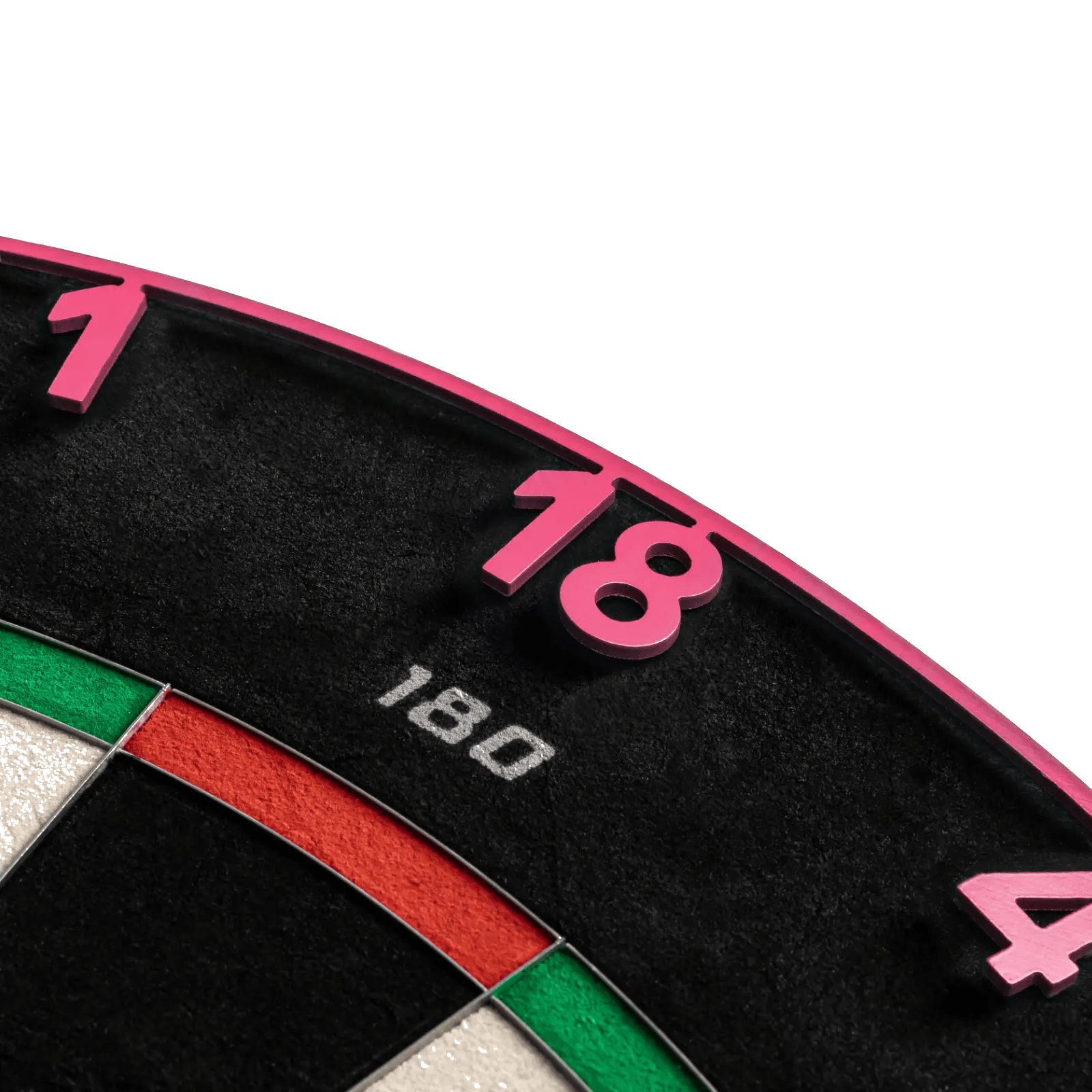Bersaglio per freccette in acciaio Precise 180 Endorphine con anello numerato - Cyber Pink Gezeigt wird das Precise 180 Endorphine Steeldartboard mit Nummernring in Cyber Pink. Das Dartboard ist ideal für Turniere oder den Heimgebrauch.