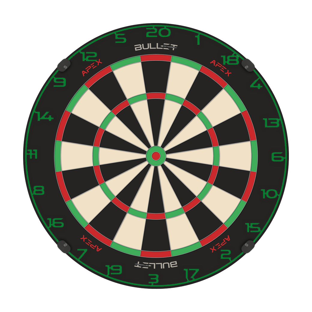 Anello numerico per bersaglio per freccette Hier ist ein weiterer Dartboard-Zahlenring in Grün abgebildet. Das Bild betont die Details des Zahlenrings.
