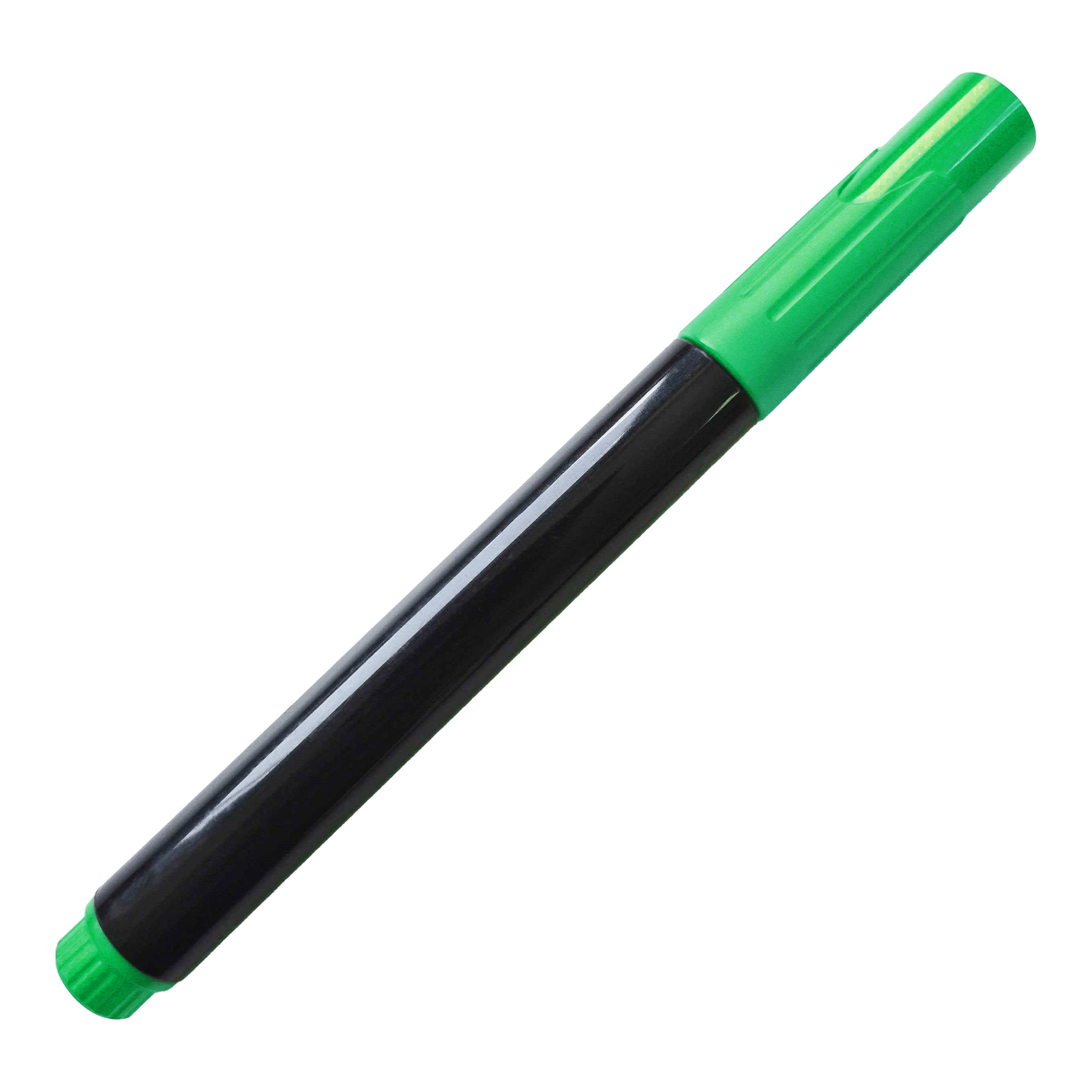 Segnaposto Auf dem Bild ist ein schwarzer Whiteboard-Marker mit grüner Kappe zu sehen. Der Marker hat zudem ein grünes Ende.