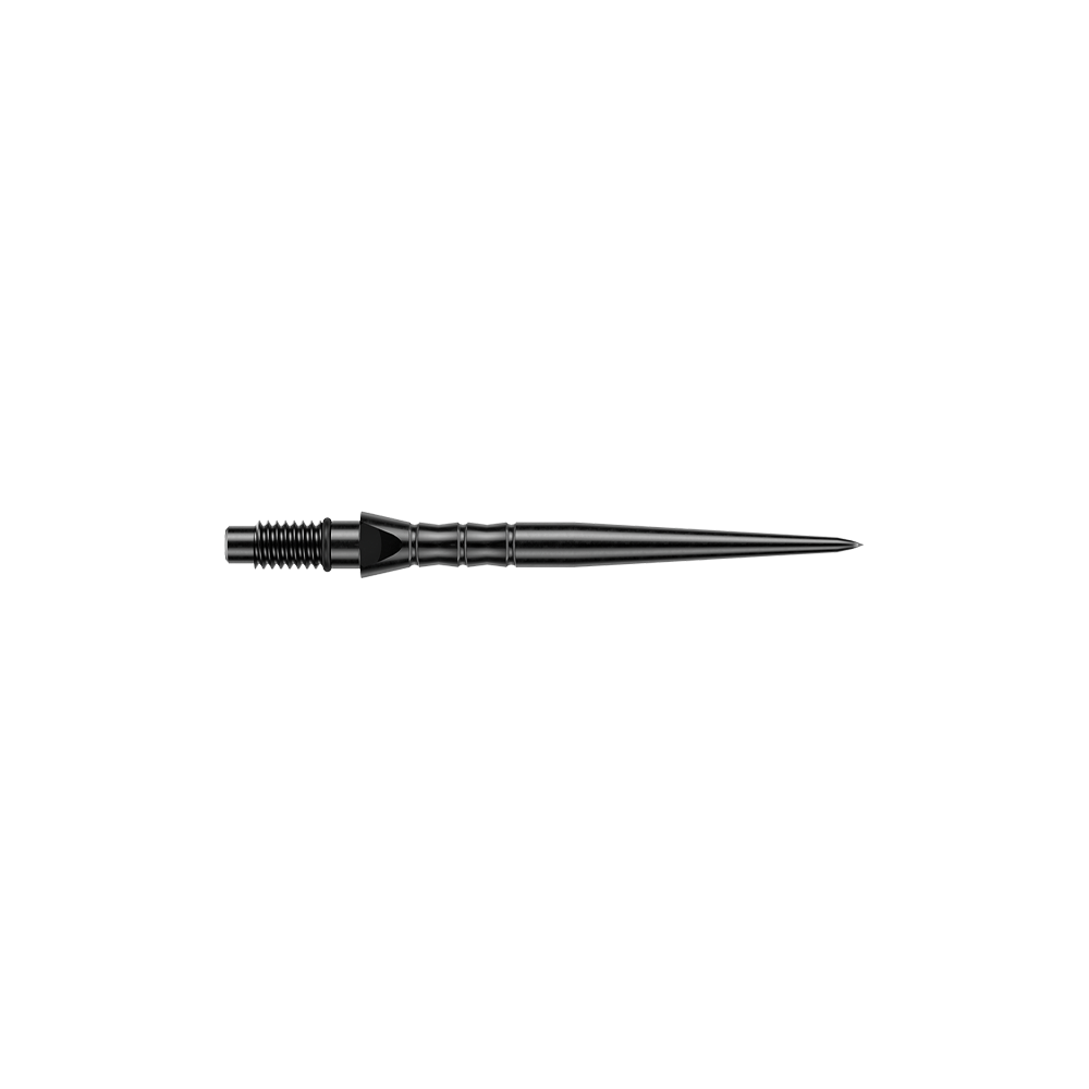 Punte per freccette in acciaio Winmau Switch Point Wave - nere Abgebildet sind schwarze Steeldartspitzen, vermutlich 26 mm lang. Die Dartspitzen werden für Steeldartpfeile verwendet.