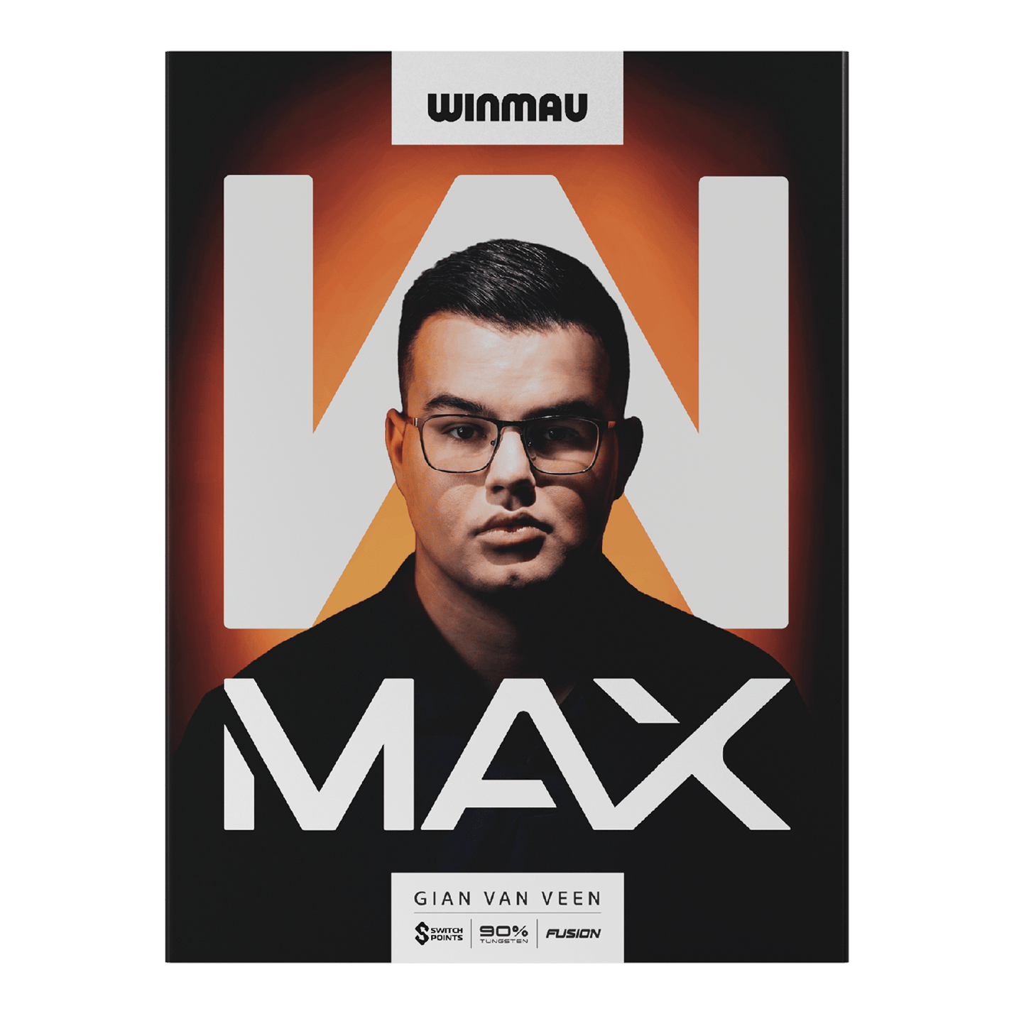 Freccette morbide Winmau Gian Van Veen W-MAX - 18g Das Bild zeigt Winmau Gian Van Veen W-MAX Softdarts mit einem Gewicht von 18 Gramm. Die Darts sind nebeneinander angeordnet.