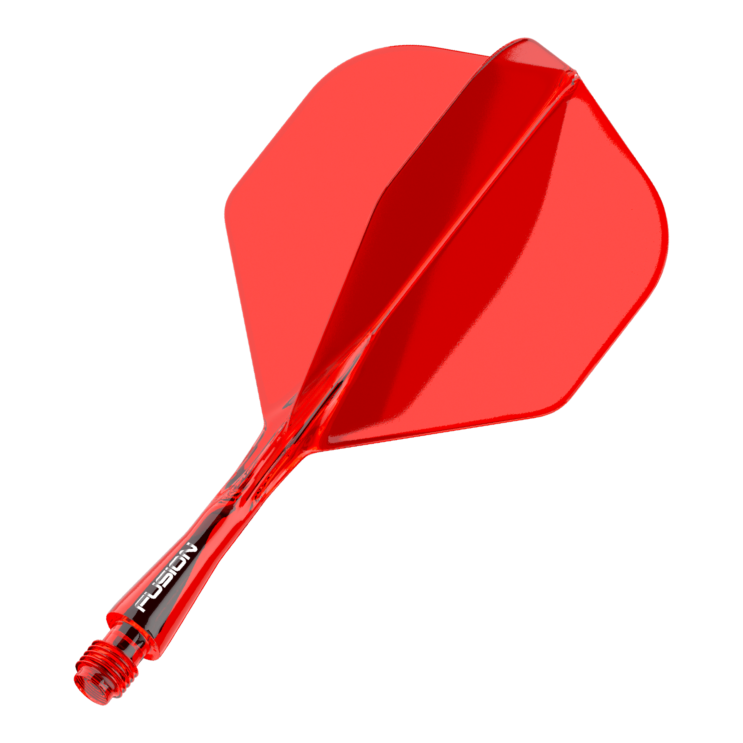 Sistema di alberi di volo Winmau Fusion standard rosso Das Bild zeigt ein rotes Dartflight- und Shafts-System. Es handelt sich um das Winmau Fusion Flight Shaft System in Standardgröße mit einer Länge von 22 mm.