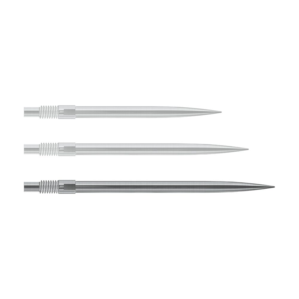 Abgebildet sind wahrscheinlich silberne Dartspitzen von Harrows mit einer Länge von 40mm. Die Datei heißt 'QP23950_Harrows_QuickPoint_Dartspitzen_Silber_40mm_1'.