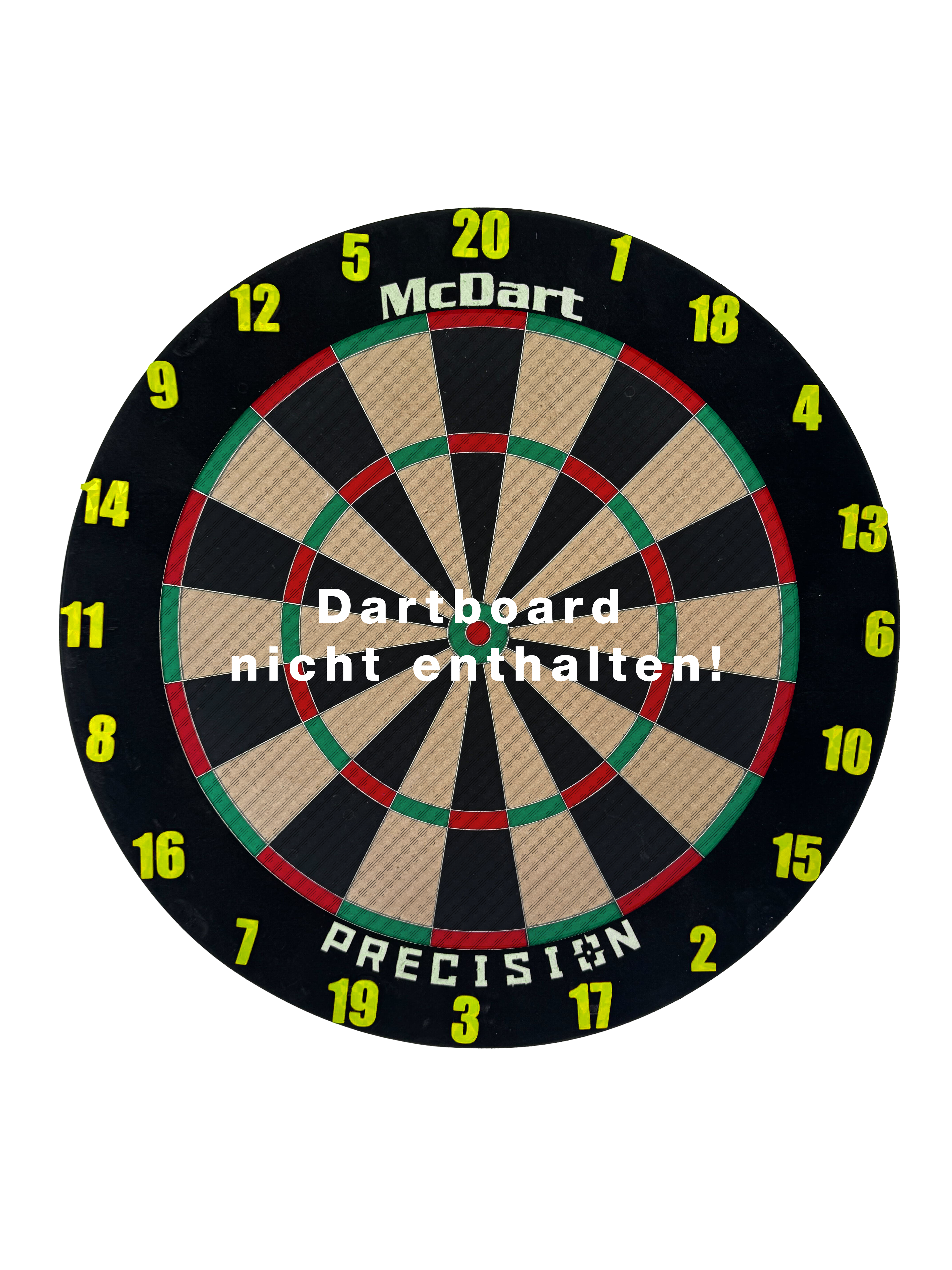 Anelli numerati per freccette McDart / Anello numerato classico Auf dem Bild ist ein klassisches gelbes Board zu sehen. Das Board ist einfach und funktional gestaltet.