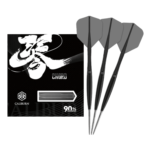 Freccette in acciaio Caliburn Chord C2 - 23,5 g Das Bild zeigt die Caliburn Chord C2 Steeldarts - 23,5g. Die Darts sind in voller Länge abgebildet.
