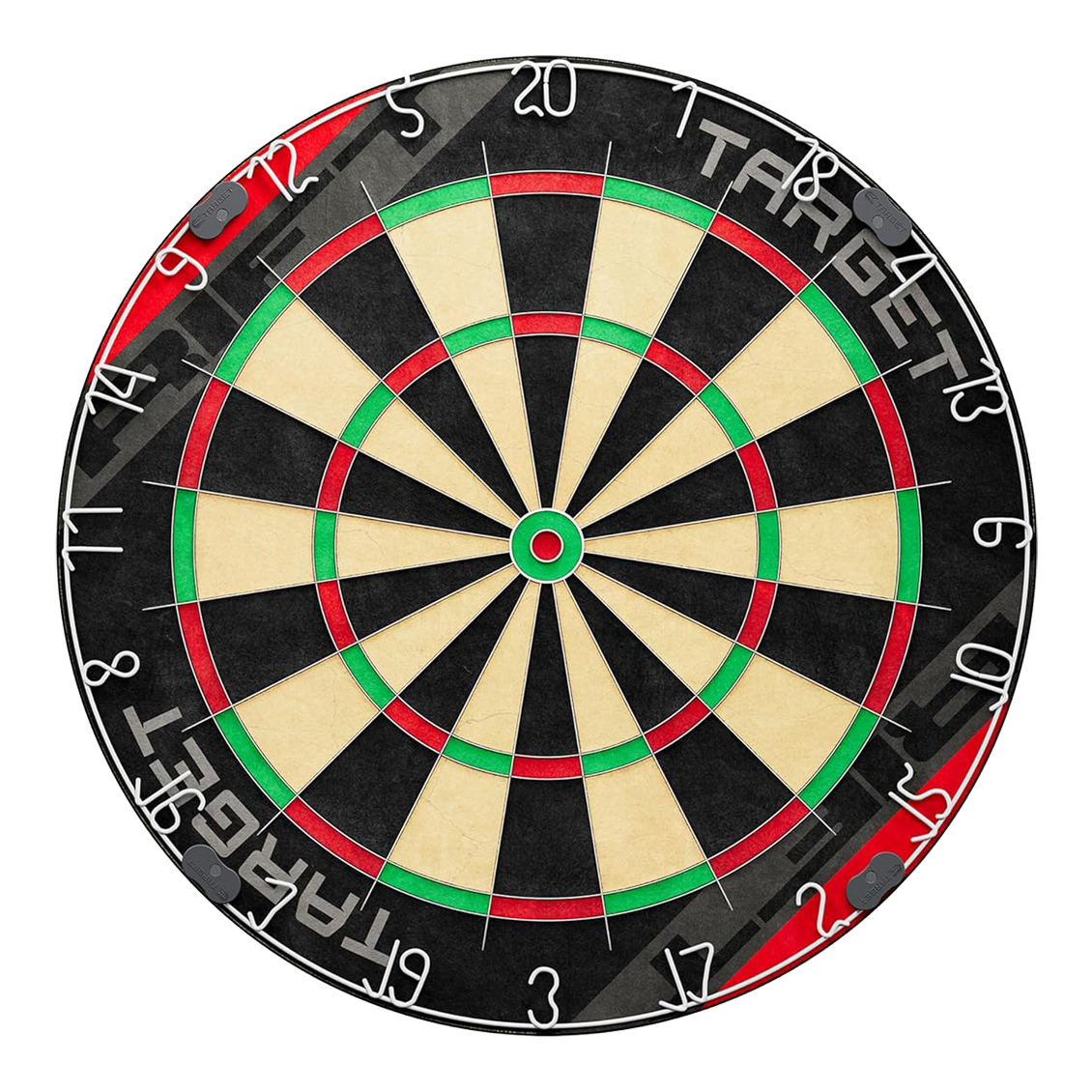 Set di bersagli per freccette in acciaio Target Rift Das Bild stellt das Target Rift Steeldartboard Set dar. Es ist ein hochwertiges Set für Freizeit und Turniere.