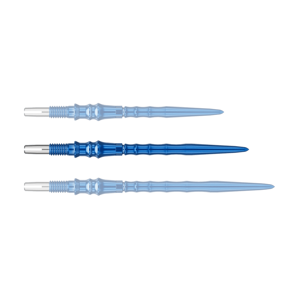 Punte per freccette Target Japan Premium Swiss Point - Blu Das Foto zeigt eine einzelne, blaue Dartspitze. Diese Spitze misst 35 mm.