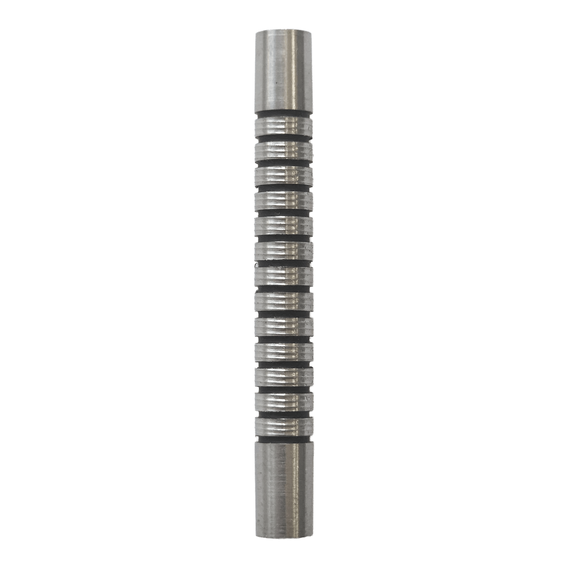 Barre per freccette morbide McDart Black Ring - 18 g Abgebildet ist ein McDart Black Ring Softdart Barrels - 18g. Es handelt sich um einen schwarzen Dart-Barrel mit Ringstruktur.