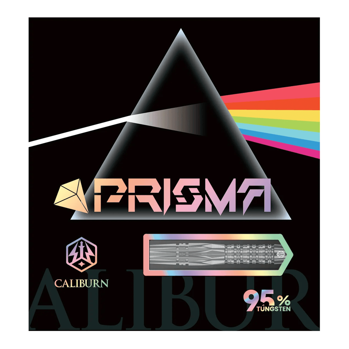 Freccette morbide Caliburn Prisma P1 - 19 g Auf dem Bild ist der Caliburn Prisma P1 Softdart - 19g zu sehen. Es handelt sich um einen hochwertigen Softdart für präzises Spiel.