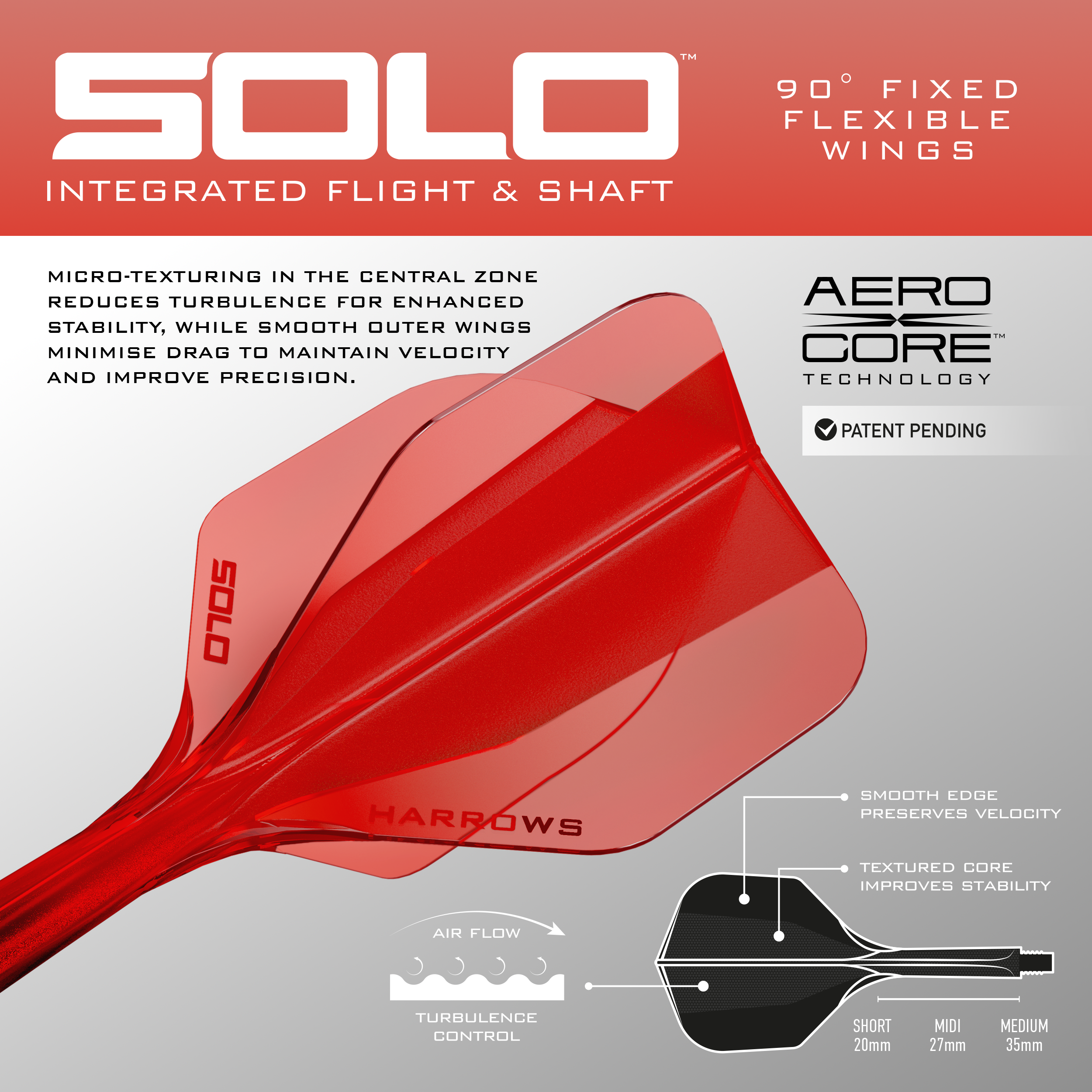 Sistema di alberi di volo Harrows Solo No6 - Rosso Das Foto zeigt das Harrows Solo No6 Flight-Shaft-System in Rot. Es verbindet den Flight mit dem Shaft und sorgt für festen Halt beim Dartspiel.
