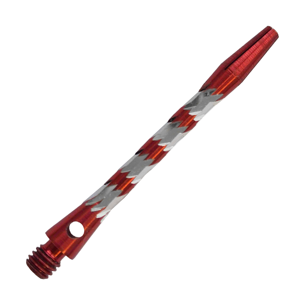 Aste in alluminio Bulls NL Minor - Rosse - 46 mm Bulls NL Minor Aluminium Shafts in Rot, 46 mm lang. Abgebildet ist ein roter Aluminiumschaft für Dartpfeile.