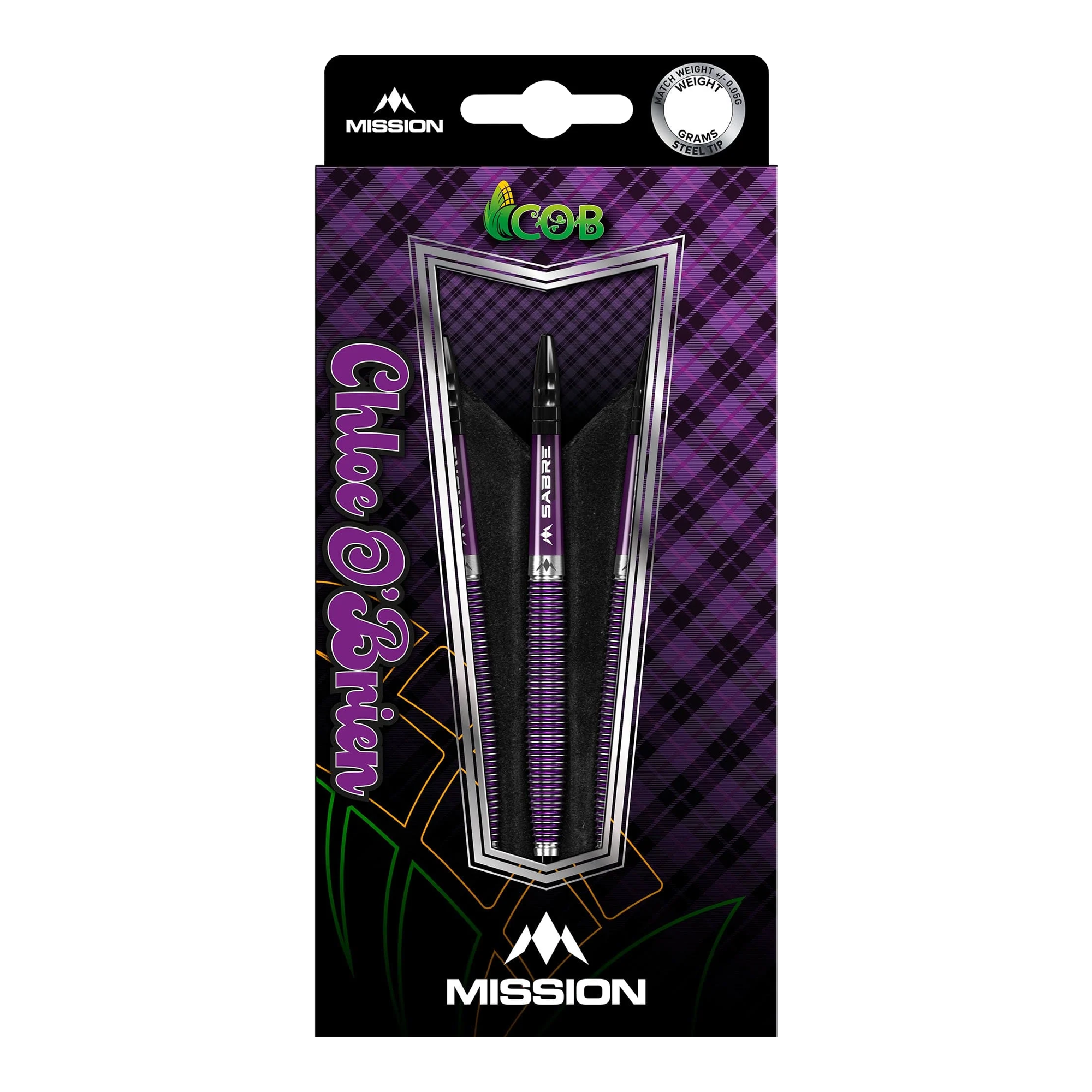 Freccette in acciaio Mission Chloe OBrien Electro Purple - 23g