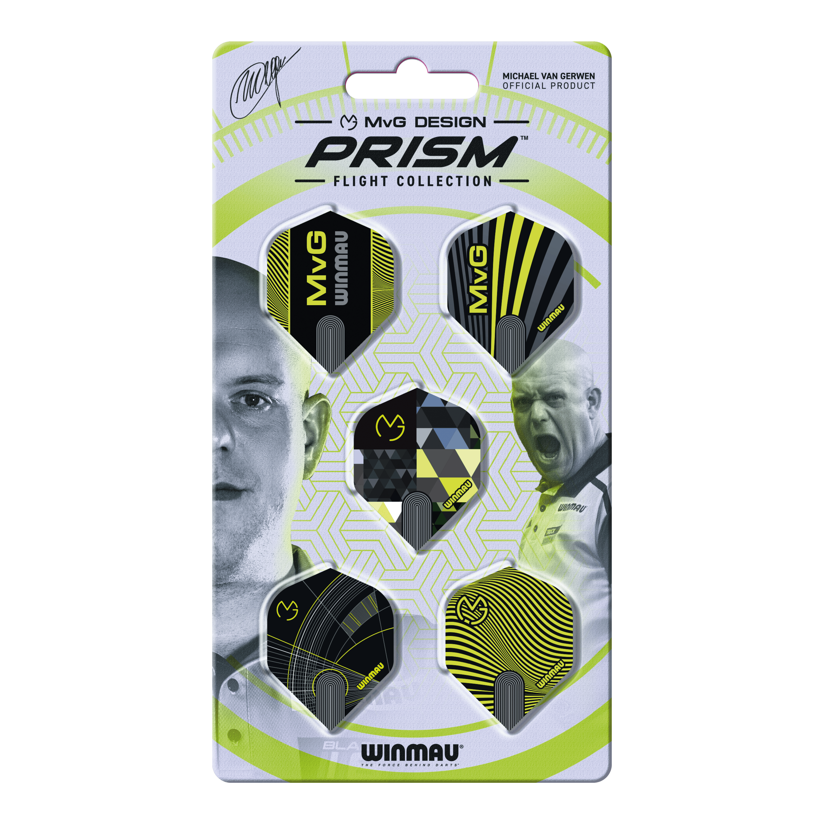 Winmau Michael Van Gerwen Prisma No2 Collezione di voli standard Hier ist die Winmau Michael Van Gerwen Prism No2 Standard Flight Collection zu sehen. Die Sammlung bietet verschiedene Dart Flights.