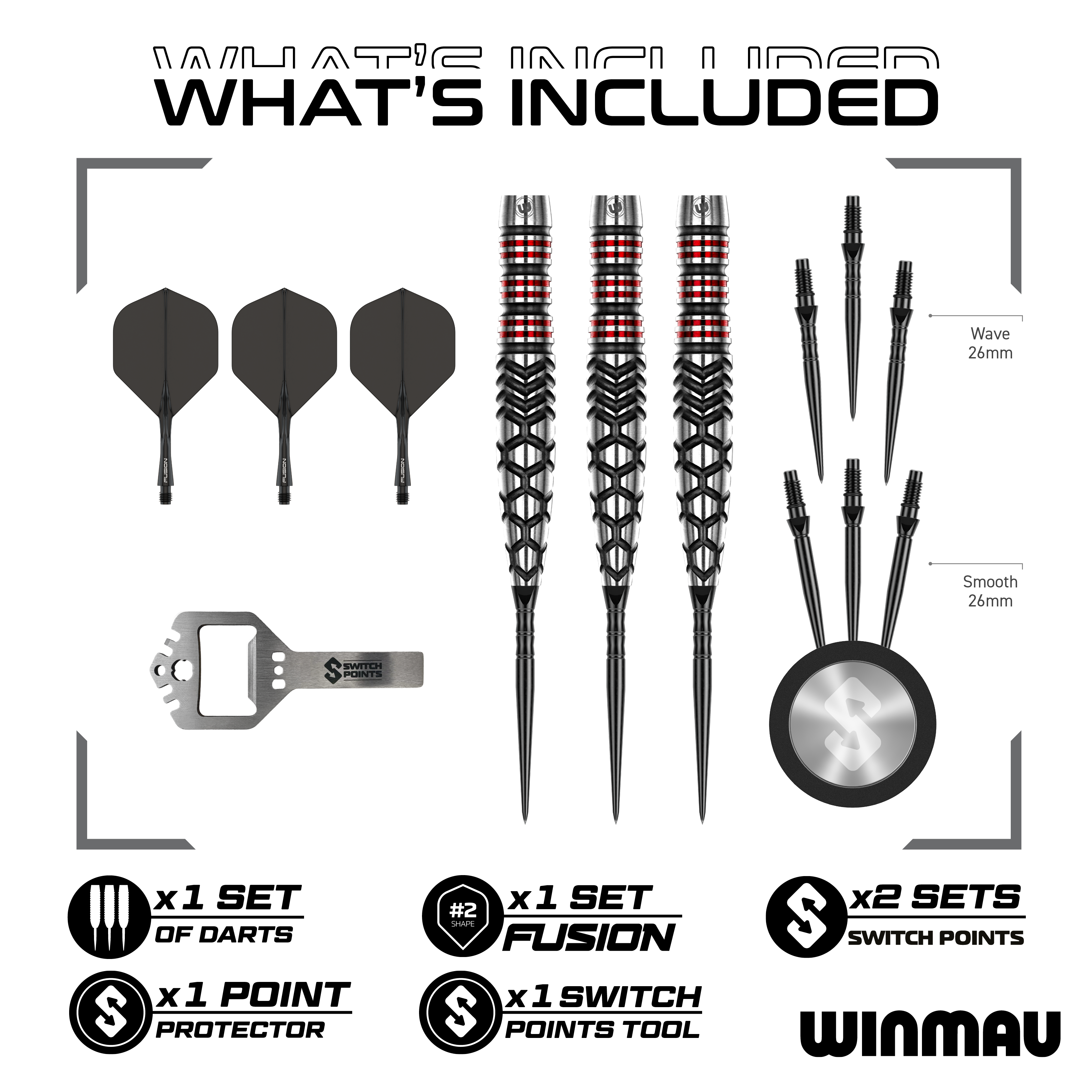 Punti di commutazione del siluro Winmau Fornax Steeldarts Abgebildet sind die Winmau Fornax Torpedo Switch Points Steeldarts. Sie zeichnen sich durch ihr innovatives Design und hochwertige Verarbeitung aus.