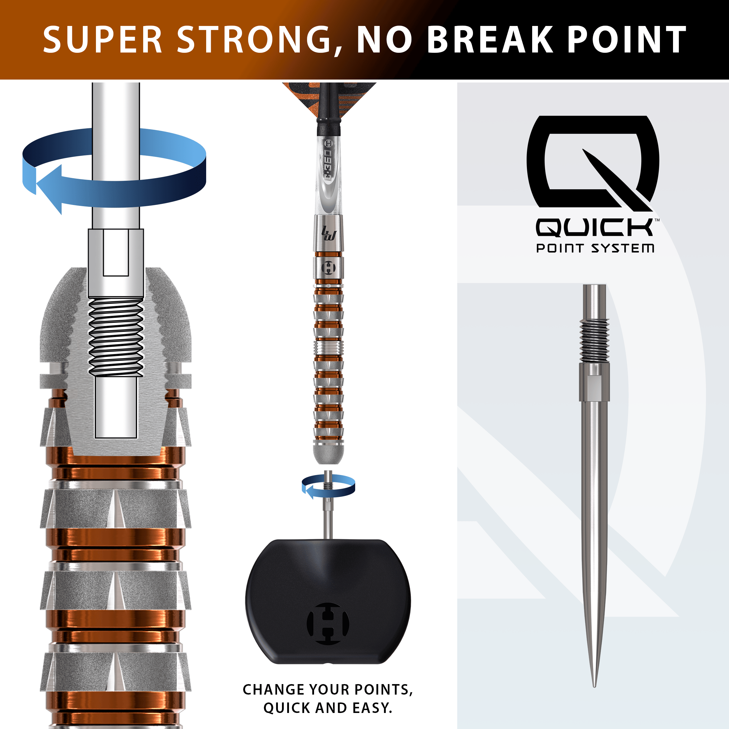 Freccette in acciaio Quick Point Luke Woodhouse Series 3 di Harrow Harrows Luke Woodhouse Series 3 Quick Point Steeldarts ist hier abgebildet. Diese Steeldarts sind für präzises Spiel entwickelt.