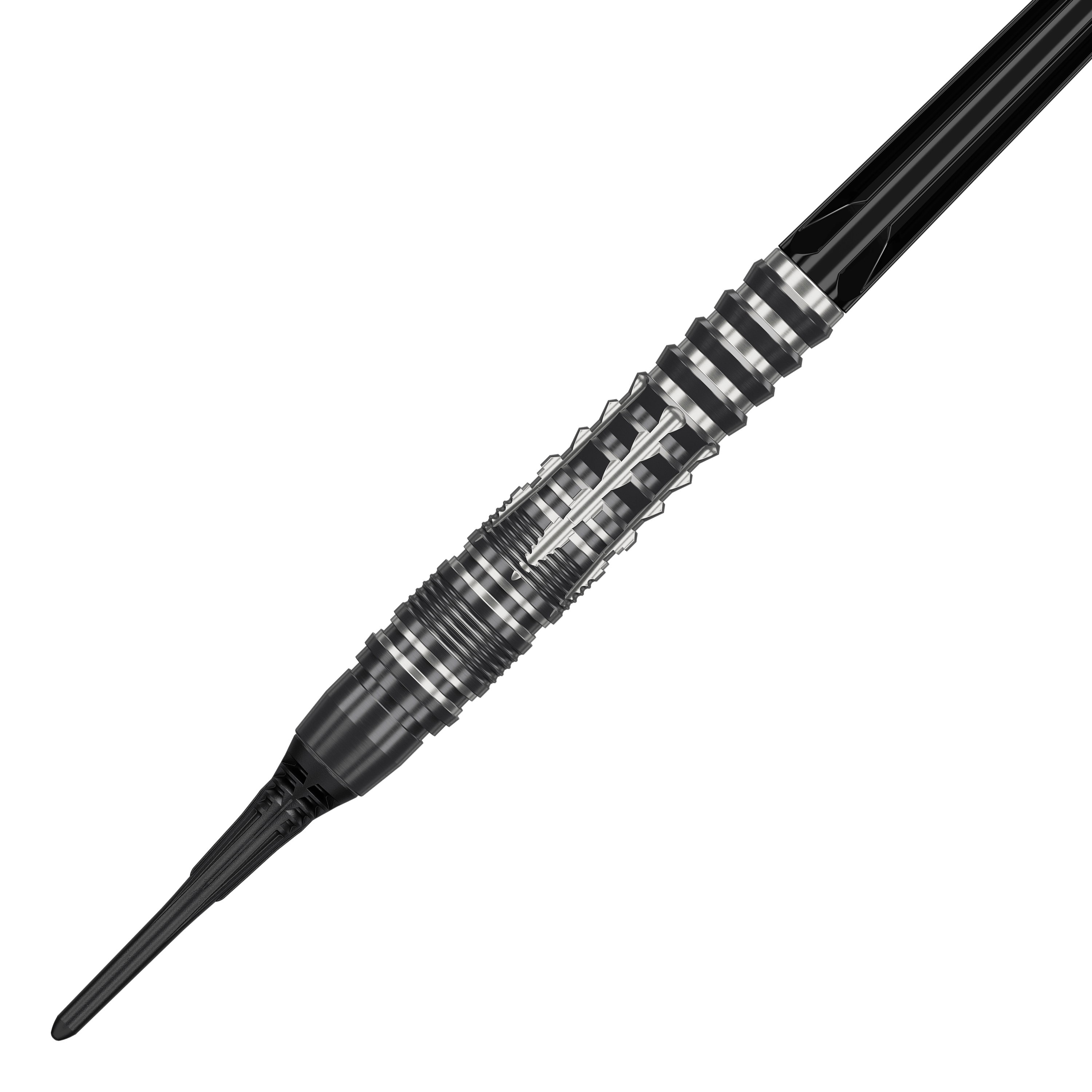 Das Bild zeigt die Target Black Marque Blaze Softdarts mit einem Gewicht von 18g. Hochwertige Softdarts für präzises Dartspiel.