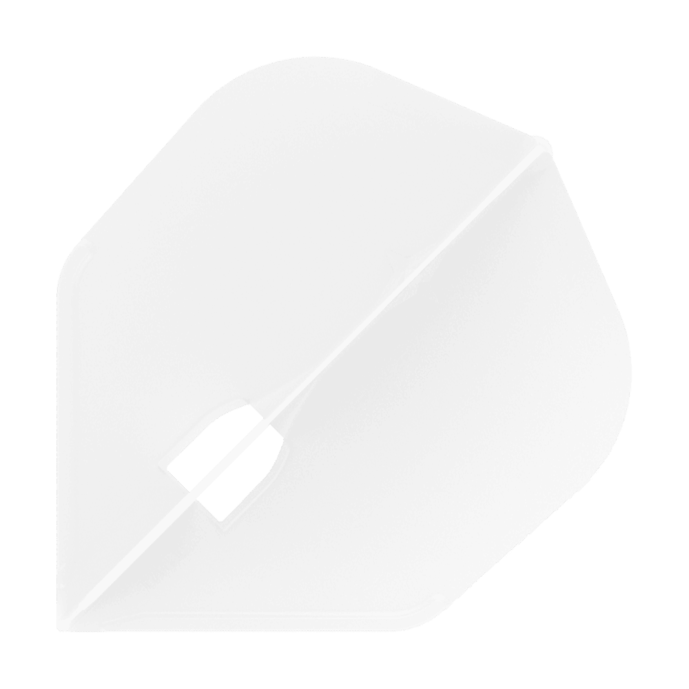 Voli a forma di L-Style Champagne L3PRO Das Bild zeigt ein Produkt mit dem Namen 'L-Style Champagne L3PRO Shape Flights White 1'. Es handelt sich vermutlich um einen weißen Dart-Flug in spezieller Form.