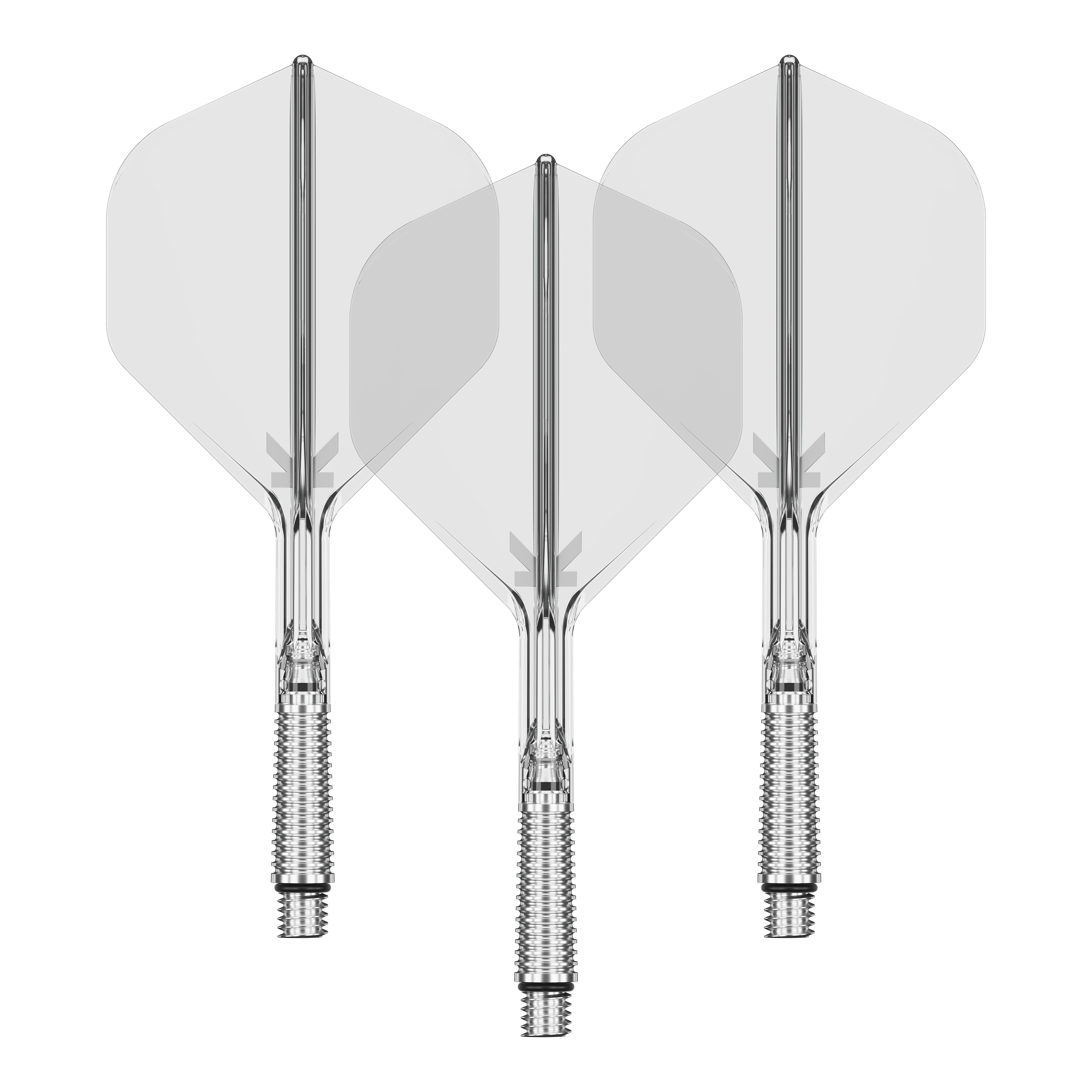 Voli standard Target K-Shift No2 - Sereno Hier sieht man ein Set von Target KShift No2 Standard Flights in transparenter Optik mit 33mm Länge. Dieses Set ist für Dartpfeile gedacht.