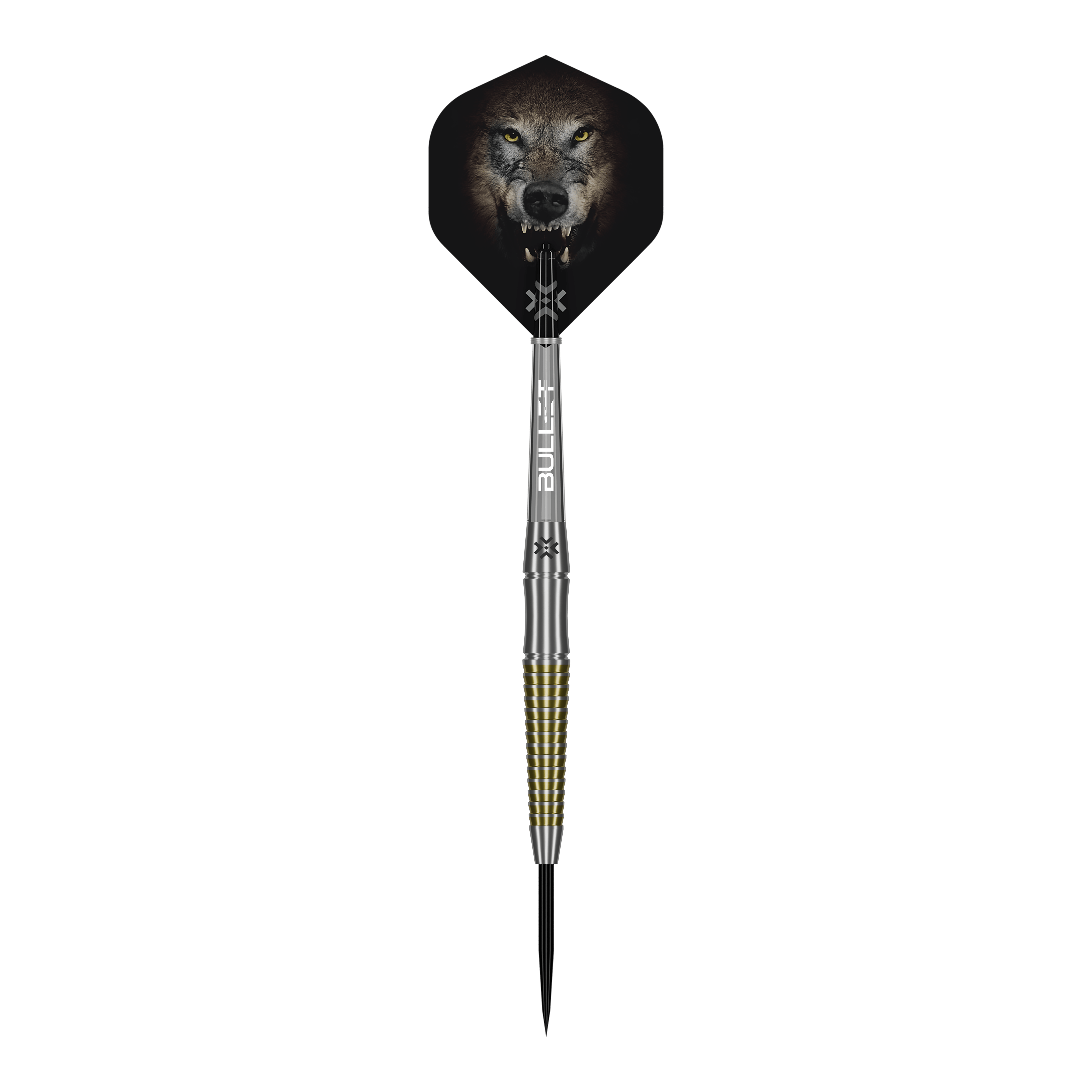 Freccette in acciaio Bullet Fang Hier sieht man die Bullet Fang Steeldarts aus einer anderen Perspektive. Die Details der Darts sind gut erkennbar.