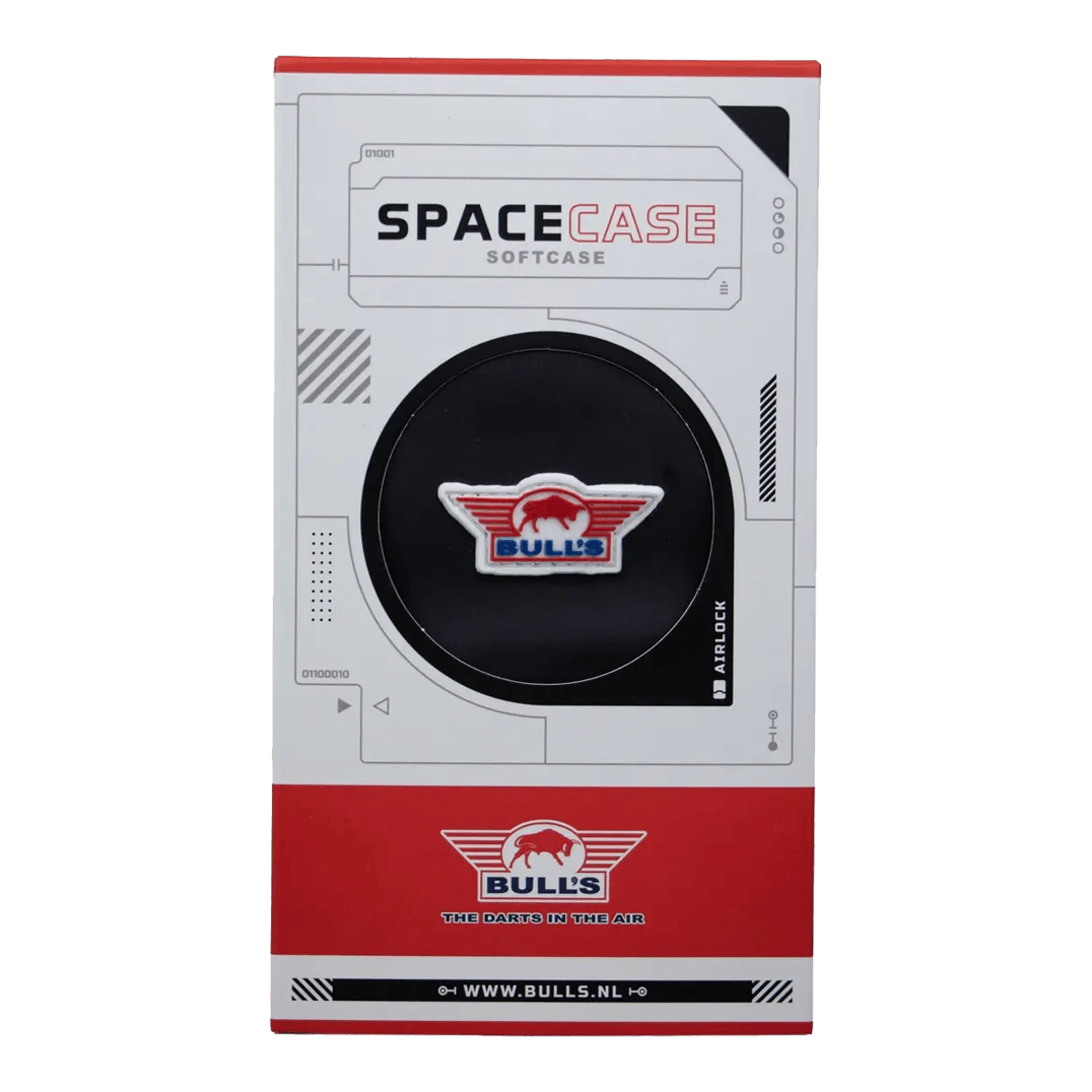 Bulls NL Spacecase Softcase Nero-Rosso Das Bild zeigt das Produkt Bulls NL Spacecase Softcase in Schwarz-Rot. Es handelt sich um ein Softdart-Case für Dartpfeile und Zubehör.