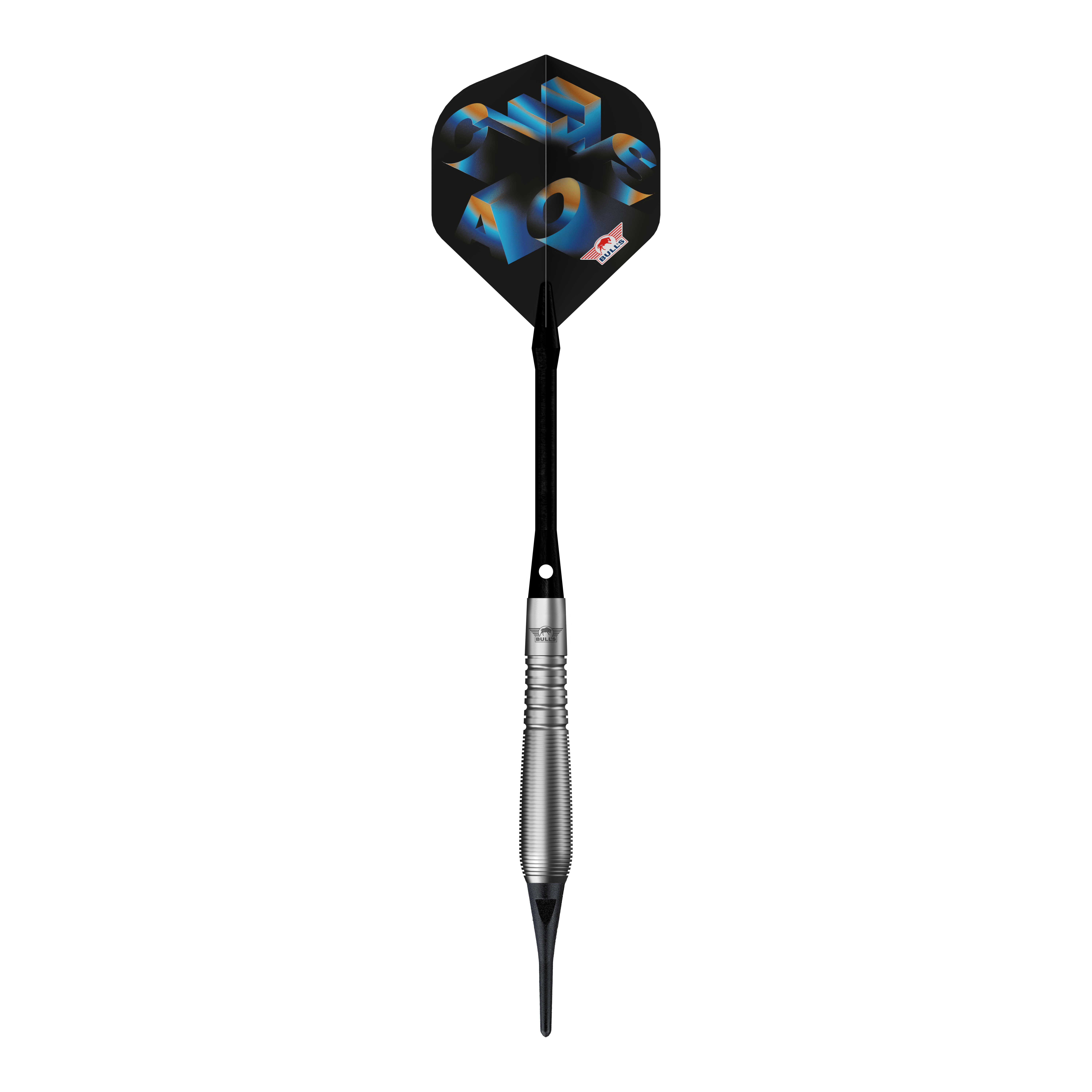 Bulls NL Chaos Blue Soft Darts - 19 g Das Bild zeigt Bulls NL Chaos Blue Softdarts mit einem Gewicht von 19g. Die blauen Softdarts sind für Präzisionswürfe entwickelt.