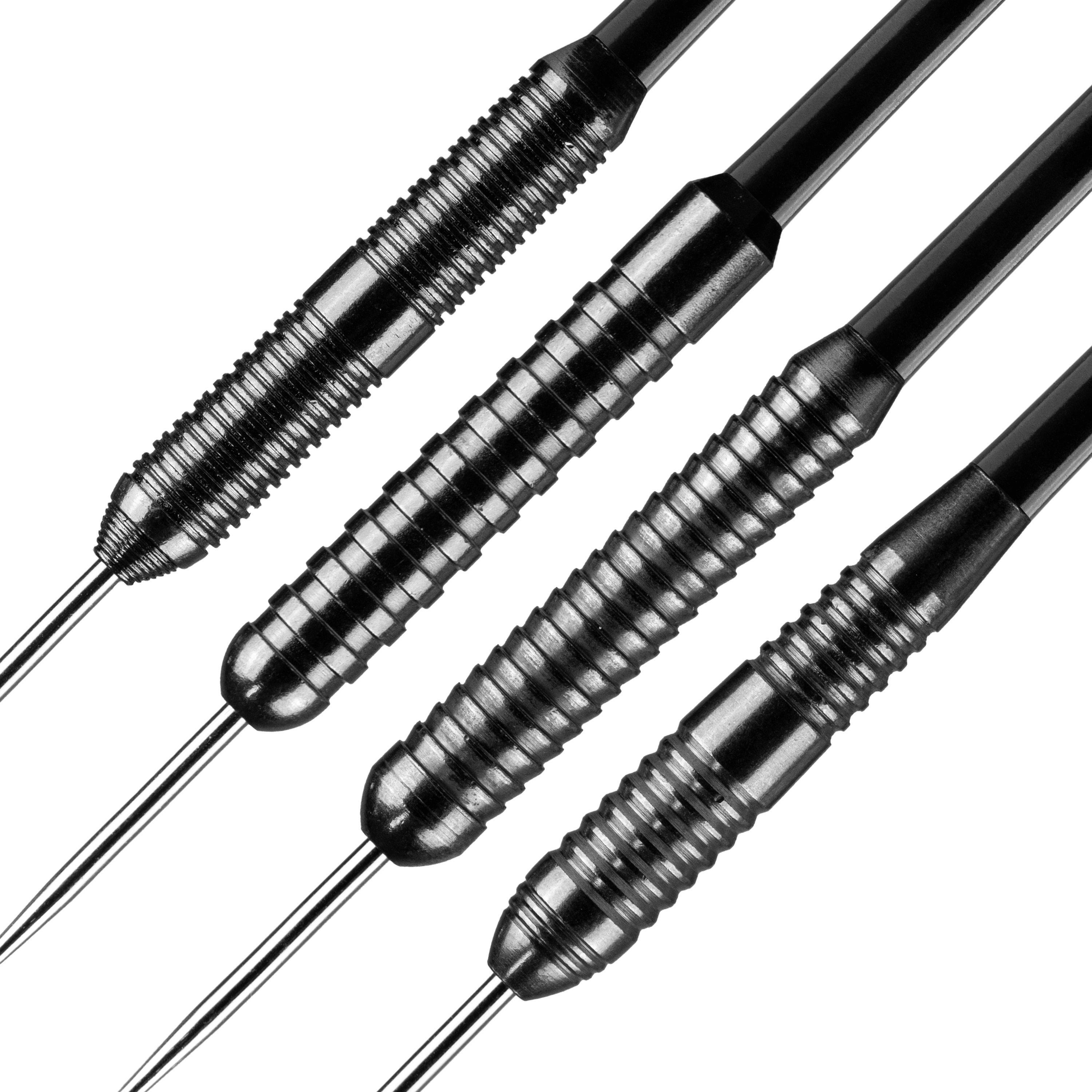 Set di freccette in acciaio Bulls NL - 4 set in ottone Das Bild stellt die Bulls NL Bundle Of Steel - 4 Sets Brass Steeldarts dar. Es werden mehrere Steeldarts-Sets für Einsteiger präsentiert.