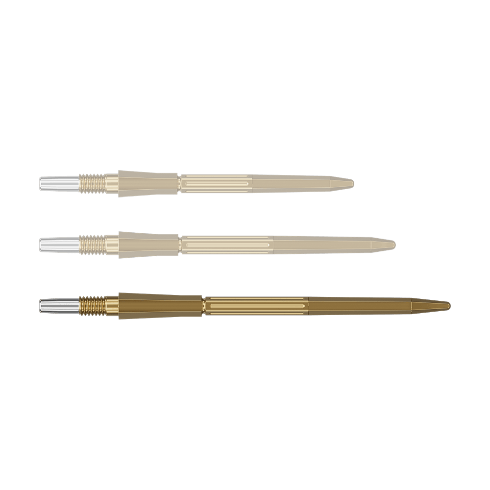 Punte per freccette Target Elysian Archetype 43 Swiss Point in acciaio - Oro Das Bild zeigt eine goldene Dartspitze in der Länge 42 mm. Die Dartspitze ist von Target Elysian Archetype 43 SwissPoint.