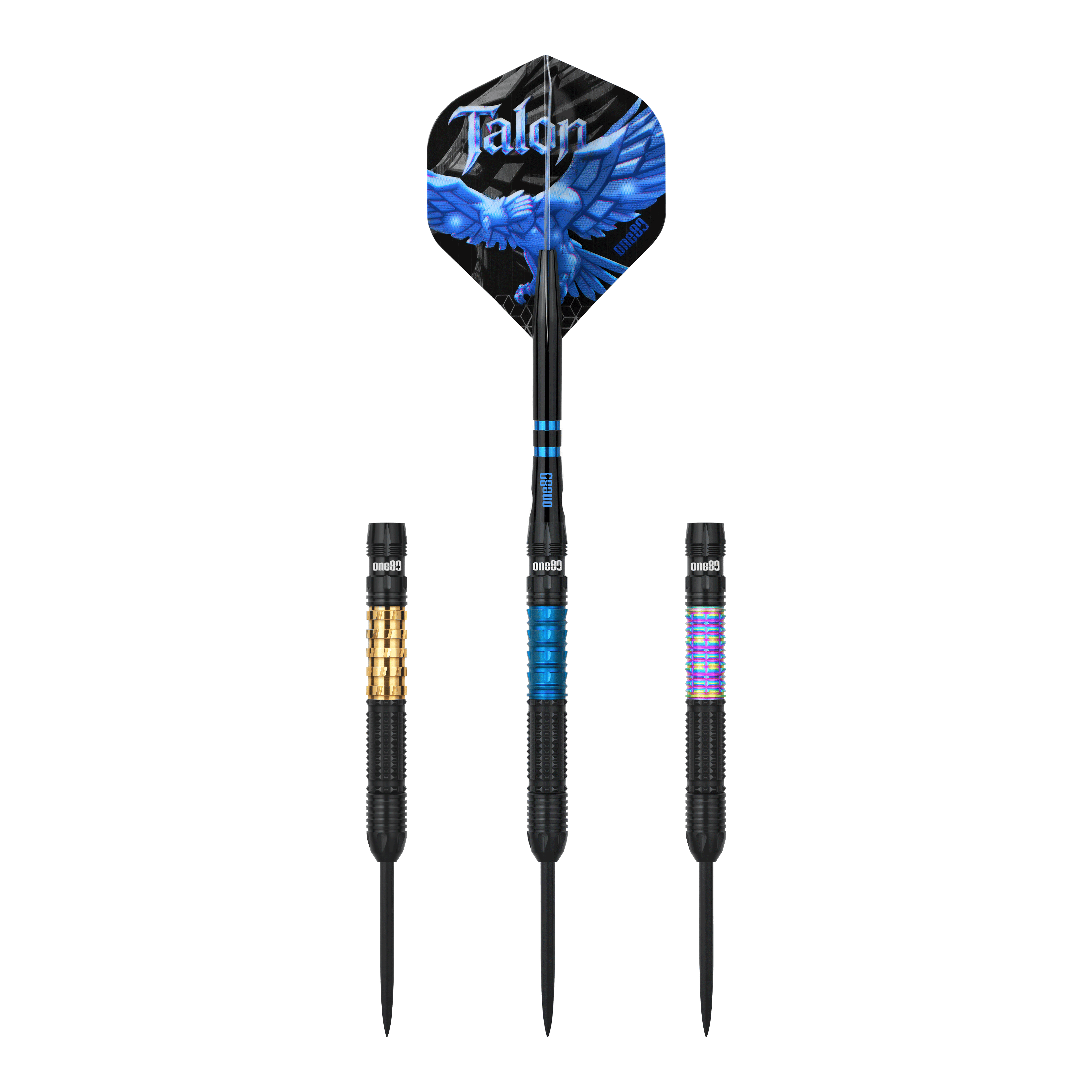 Freccette in acciaio One80 Talon T1 Dieses Bild zeigt die One80 Talon Steeldarts. Die Darts sind für anspruchsvolle Spieler geeignet.