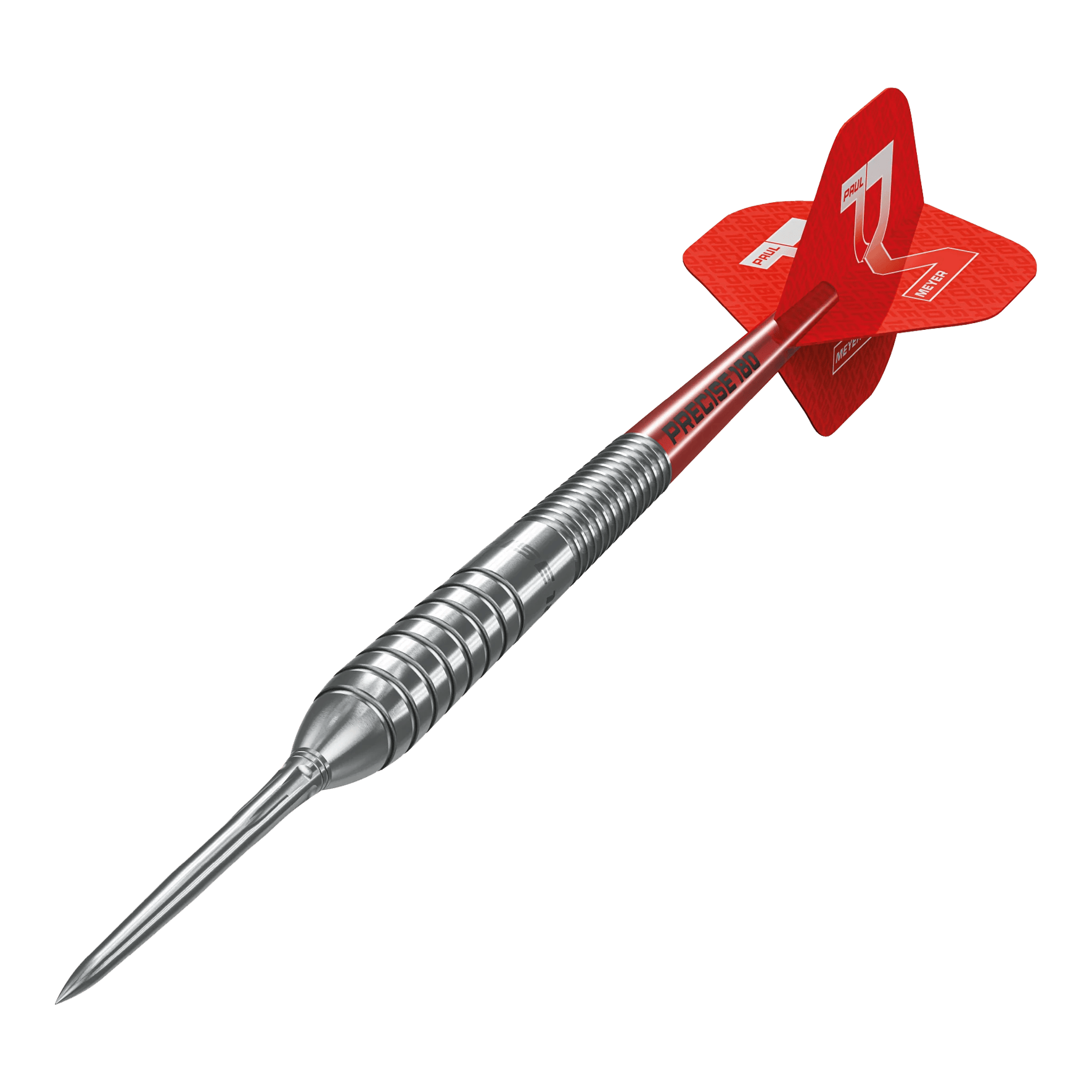 Freccette in acciaio Precise 180 Paul Meyer versione 1 Das Bild stellt die Precise 180 Paul Meyer Version 1 Steeldarts dar. Sie zeichnen sich durch ihre Präzision aus.