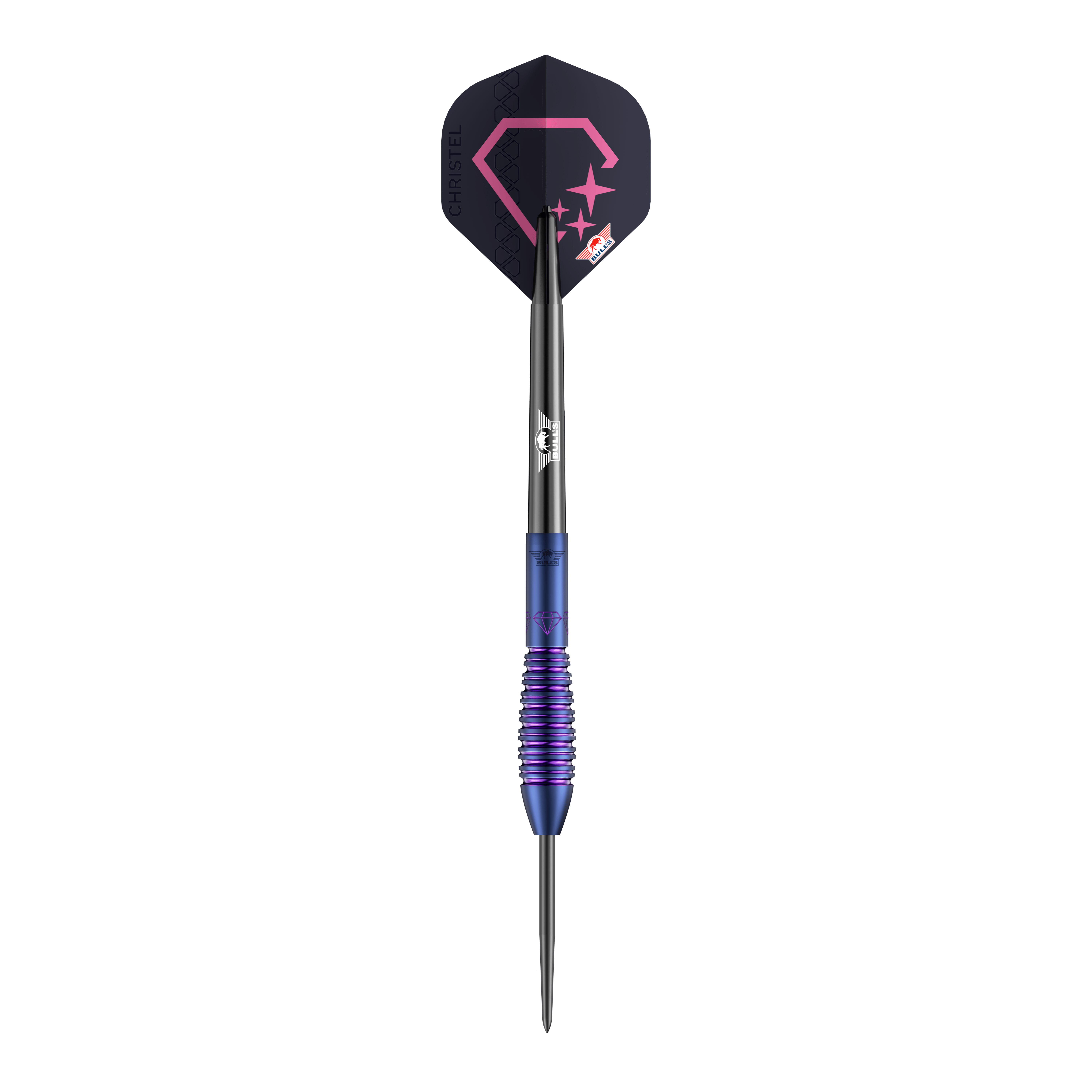Bulls NL Christel Timmermans Satellite 90 freccette in acciaio 25g Das Foto zeigt die Bulls NL Christel Timmermans Satellite 90 Steeldarts 25g. Diese Darts sind bekannt für ihre präzise Verarbeitung.