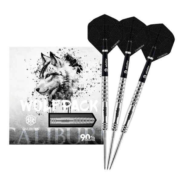 Freccette in acciaio Caliburn Wolfpack W6 - 22 g Gezeigt wird der Caliburn Wolfpack W6 Steeldart – 22g in voller Ansicht. Dieser Steeldart steht für genaue Würfe und hohe Qualität.