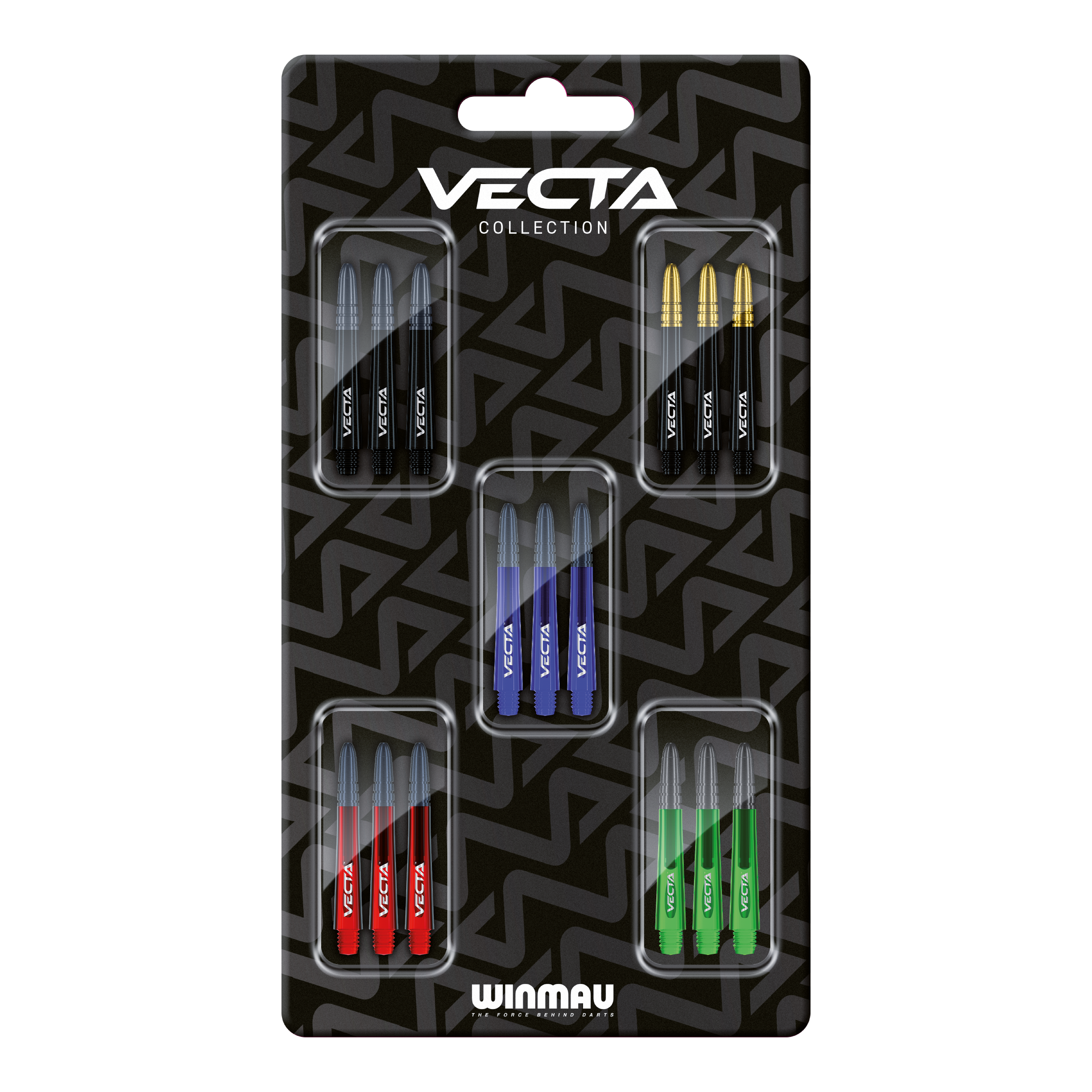 Collezione di alberi Winmau Vecta Abgebildet ist die Winmau Vecta Shaft Collection. Diese Produkte sind hochwertige Dartschäfte.