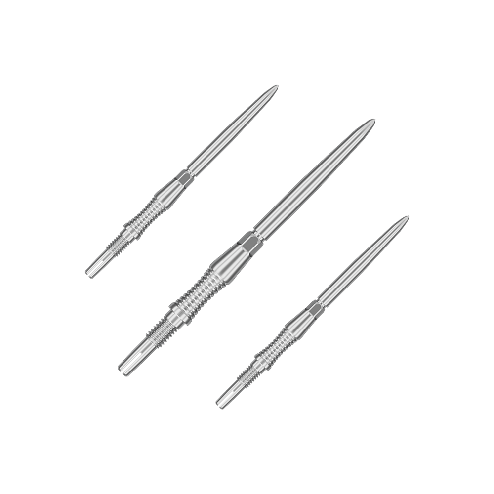Punte per freccette Target Swiss Point Signature RST - Argento Abgebildet sind Dartspitzen mit der Bezeichnung '340301_Target_Swiss_Point_Dartspitzen_Signature_RST_Silber_35mm_1Set'. Das Bild zeigt silberne Dartspitzen in einem Set.