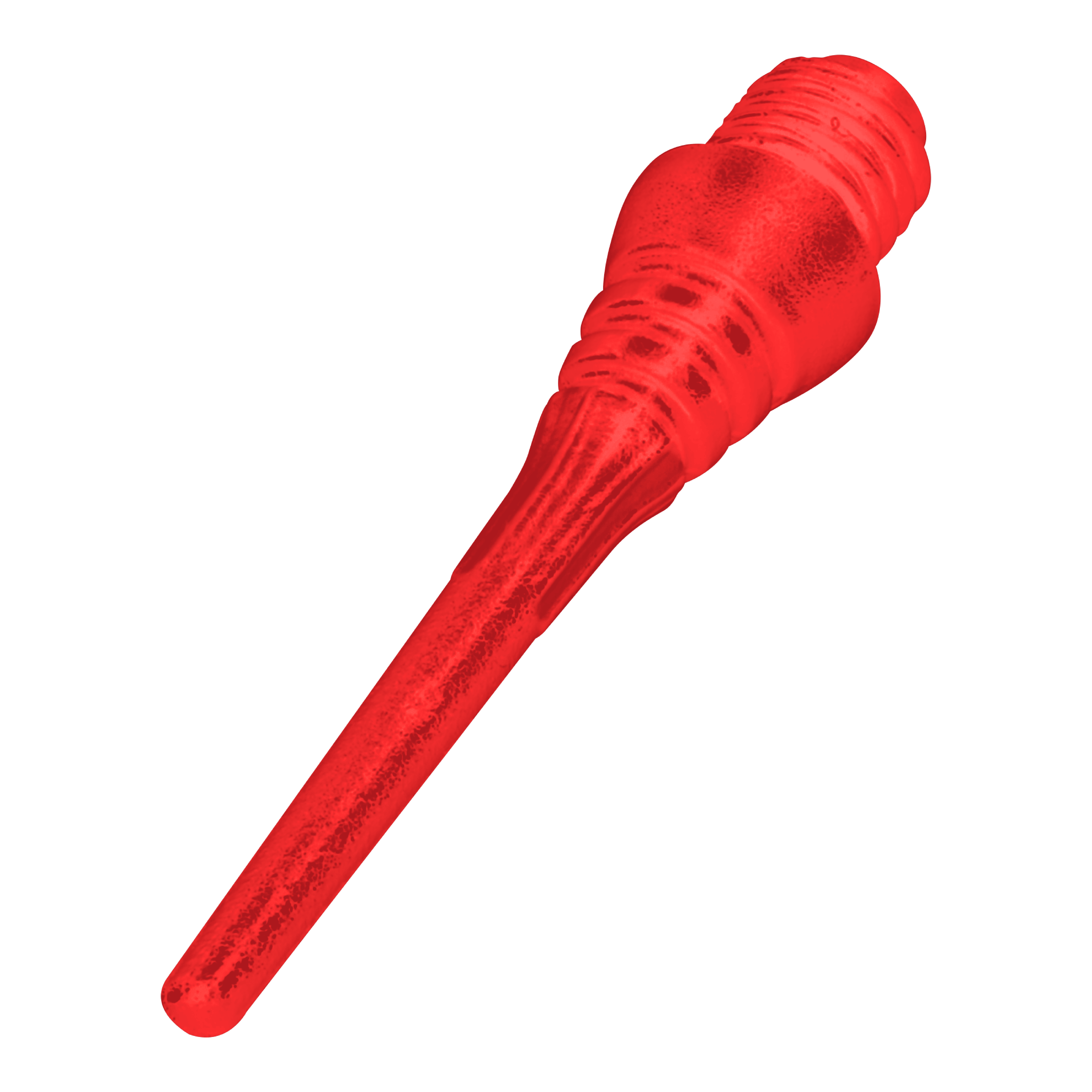 Winmau Triton Softtip Points Softdartspitzen (50-er Pack) Das Bild zeigt eine einzelne rote Softdart-Spitze. Sie hat ein Schraubgewinde und besteht aus Kunststoff.