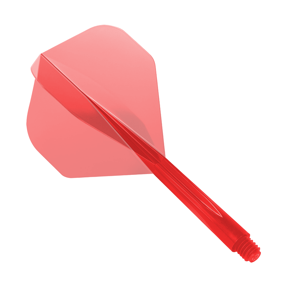 Condor Axe Clear Red Sistema di volo standard Das Bild zeigt das Produkt "Condor Axe Clear Red Flight-System Standard". Es ist ein rotes, durchsichtiges Dart-Flight-System in Standardform.