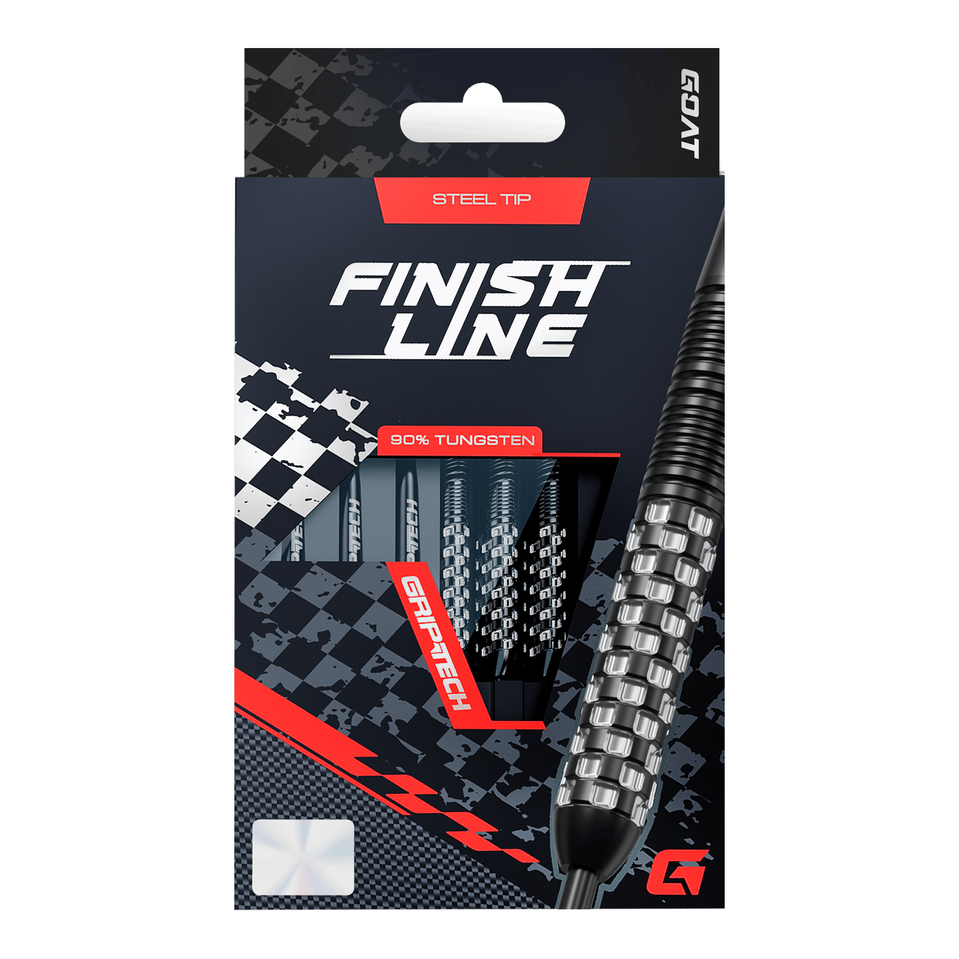 Freccette in acciaio GOAT Finish Line Gezeigt werden GOAT Finish Line Tungsten Steeldarts. Die Darts bieten präzise Kontrolle und eine gute Balance.