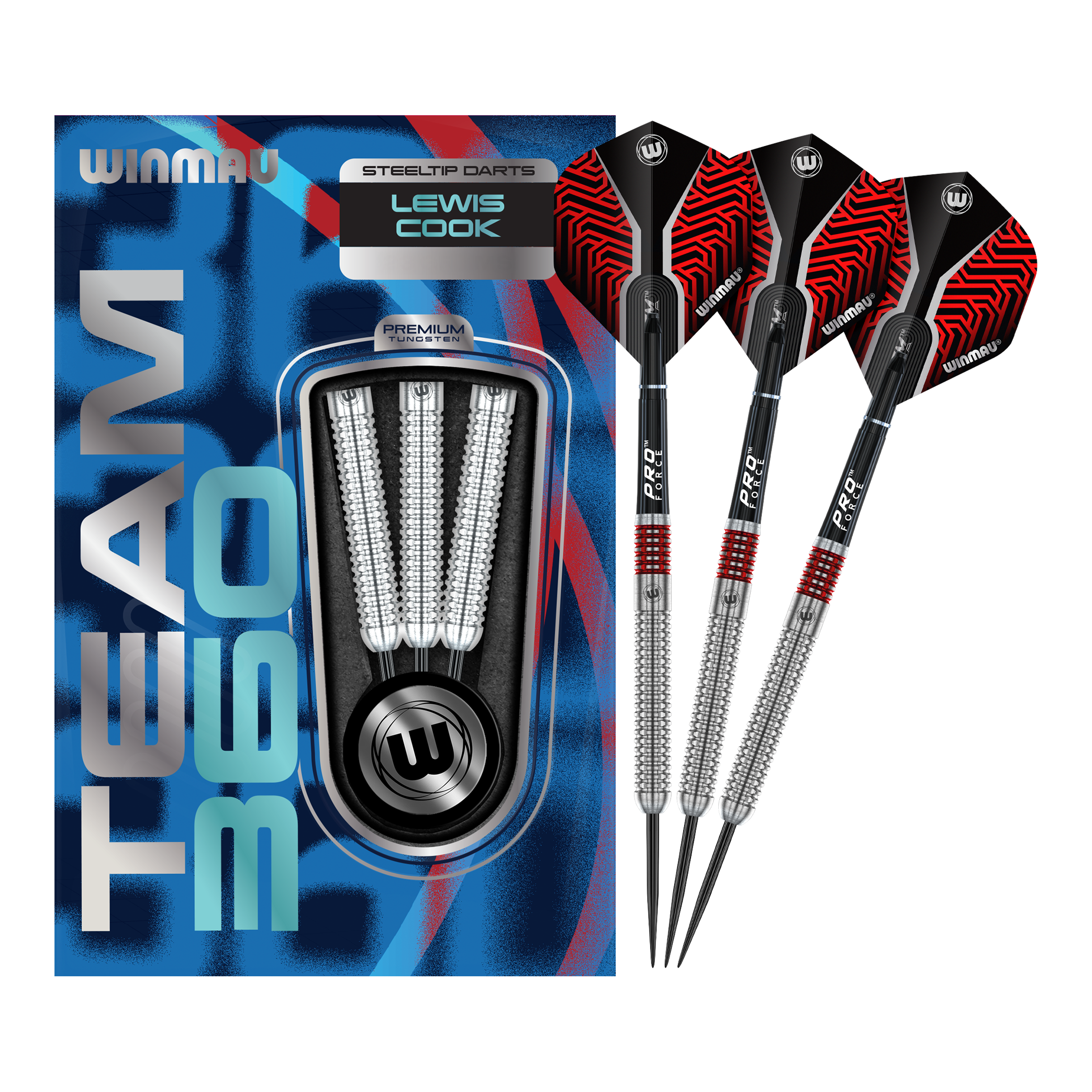 Freccette in acciaio Winmau Team 360 Lewis Cook - 23 g Hier sehen Sie Winmau Team 360 Lewis Cook Steeldarts - 23g. Das Produkt wird in seiner vollständigen Länge präsentiert.